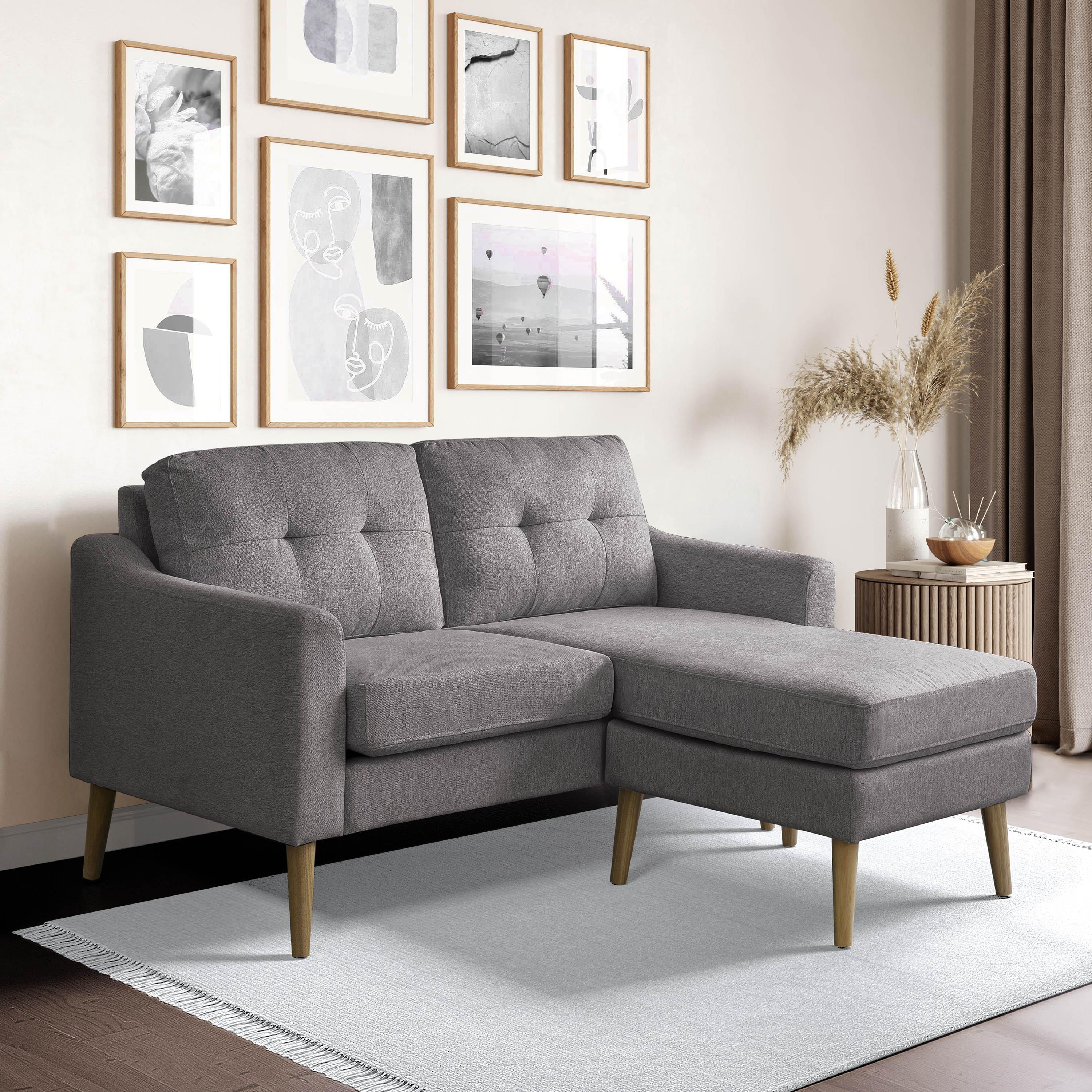 Serta Bellamy 2 in 1 Convertible Loveseat Chaise and Ottoman