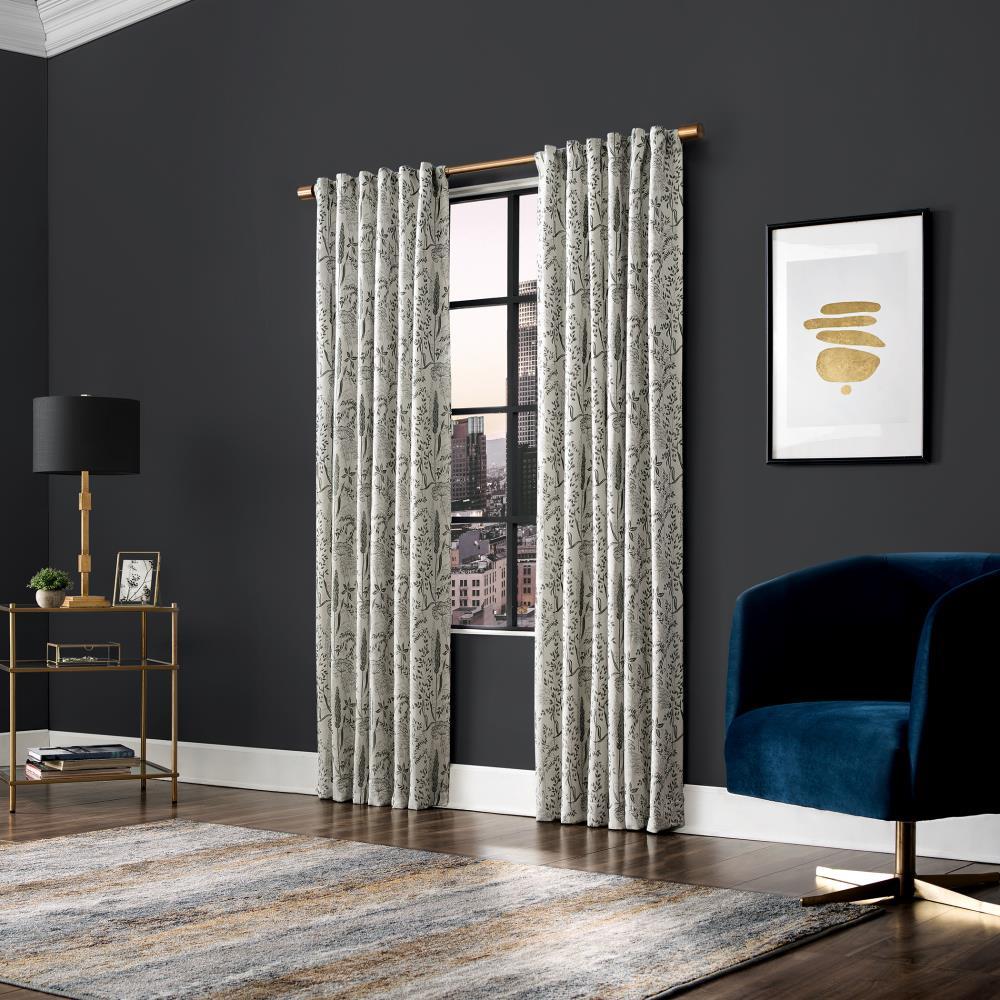 Scott Living Aubry Shimmering Floral 100% Blackout Back Tab Curtain Panel