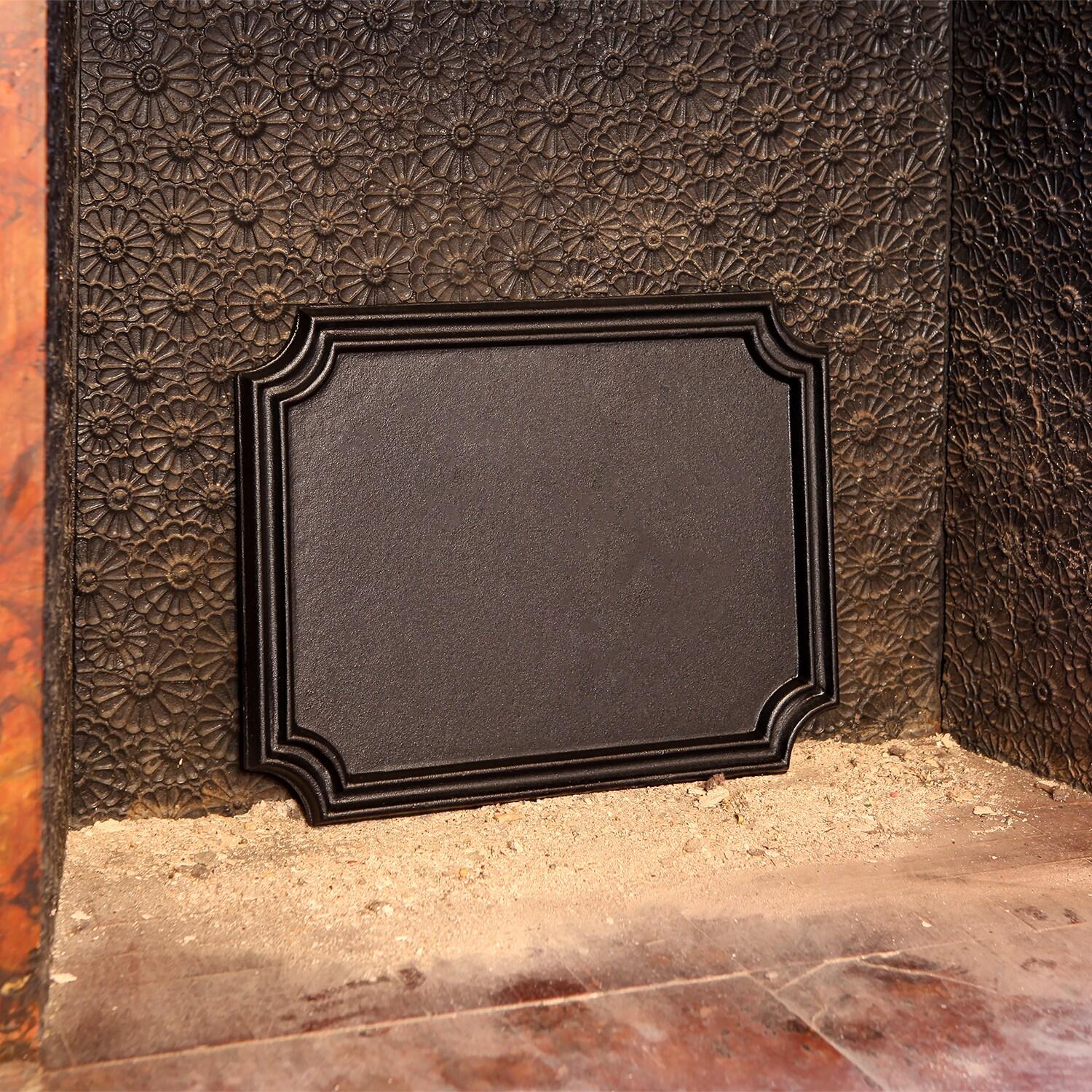 Black Cast Iron Plain Fireplace Fireback