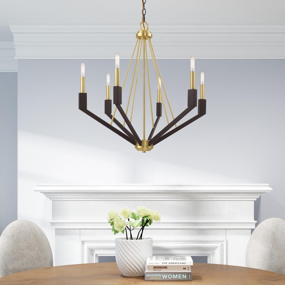 Livex Lighting Beckett 6 - Light Chandelier in  Satin Brass/Bronze
