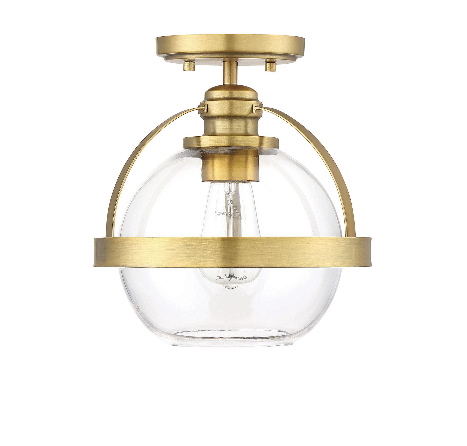 Savoy House Pendleton 1 - Light Semi-Flush Mount in  Warm Brass