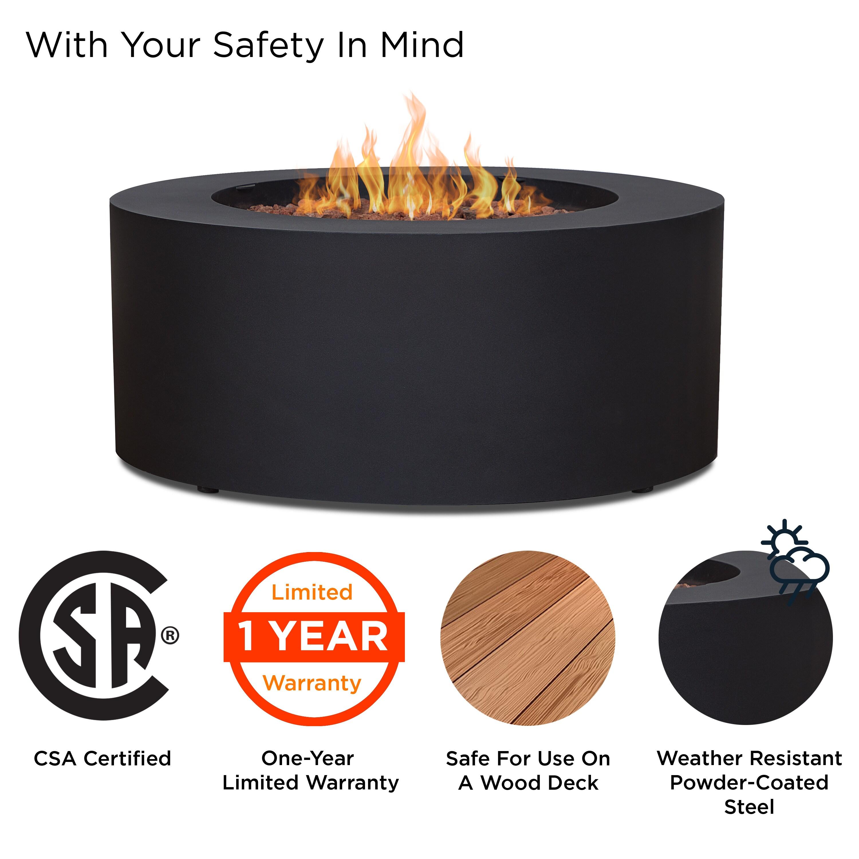 Aegean 36" Round Steel Propane or Natural Gas Fire Pit Table by Real Flame