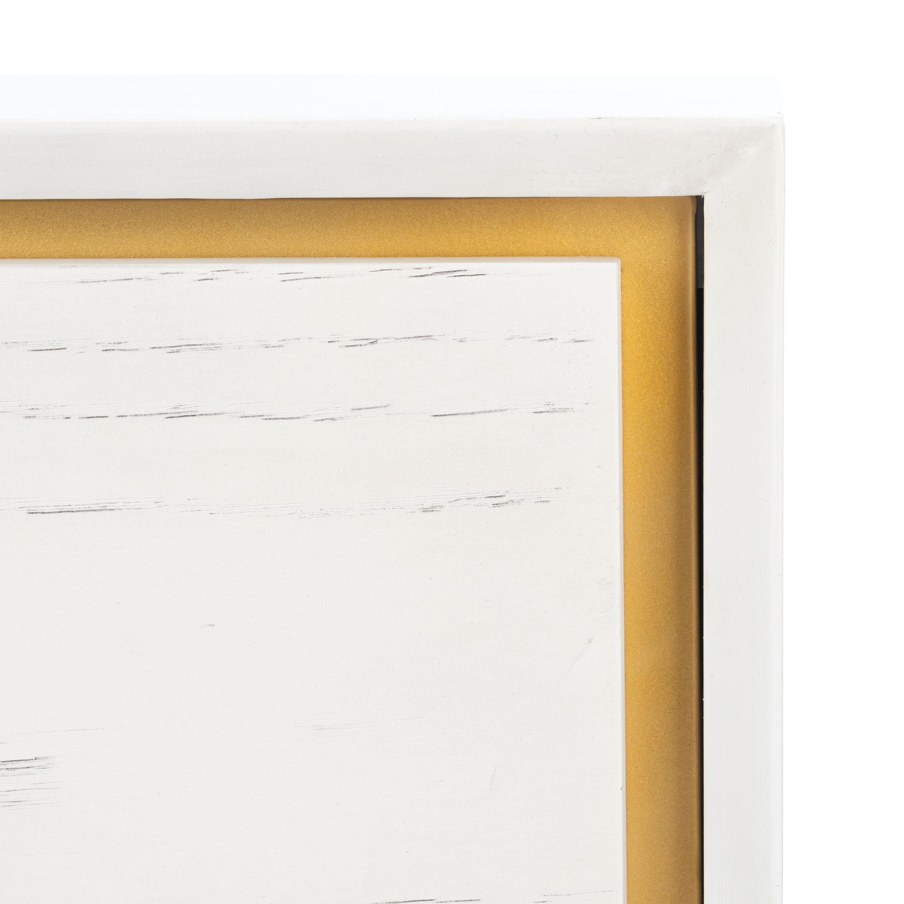 Fenno 2 Drawer Nightstand - NST6401 - White Washed/Brass - Safavieh