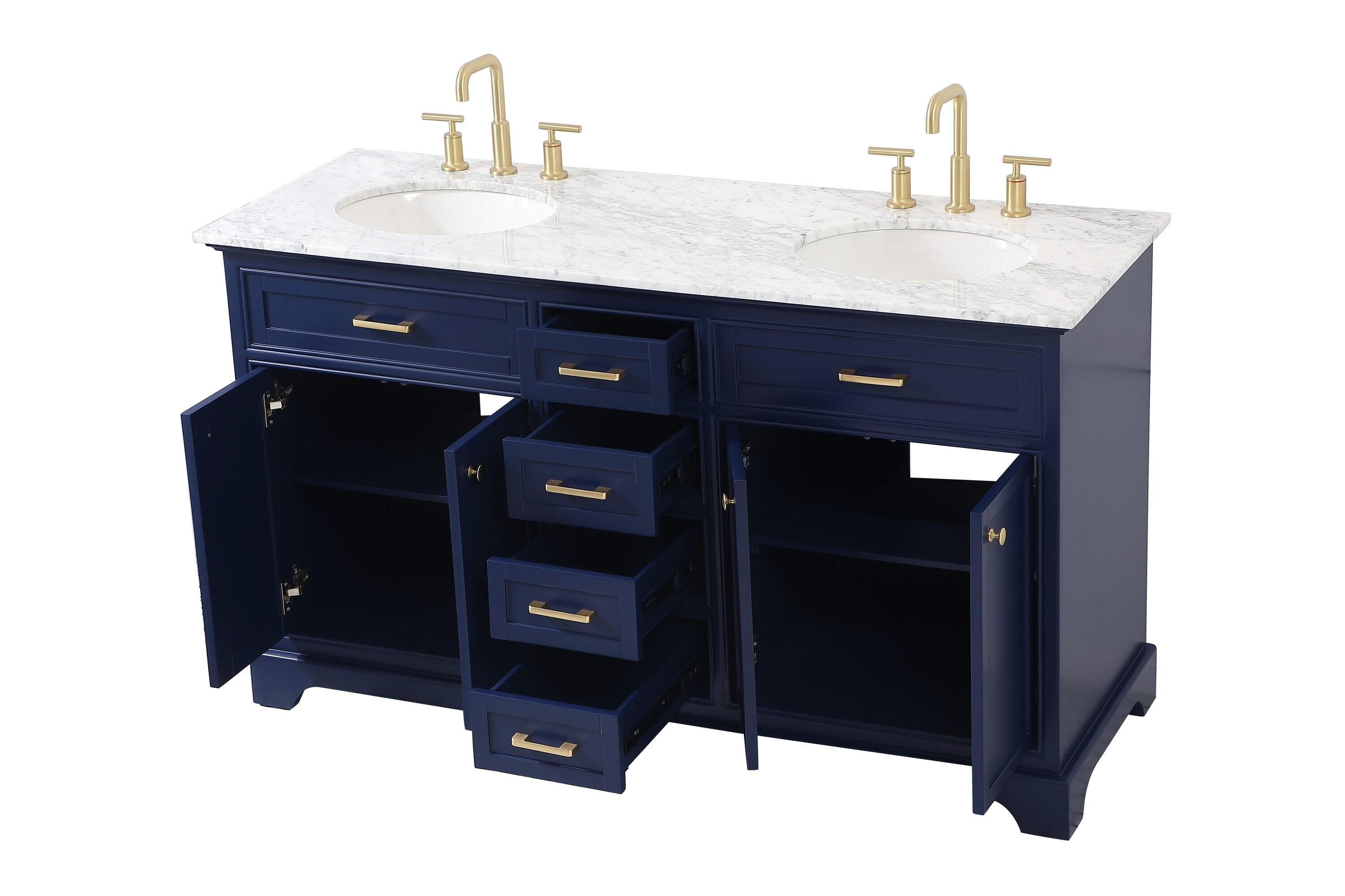 Etta Avenue™ Lydie 60'' Double Bathroom Vanity with Marble Top
