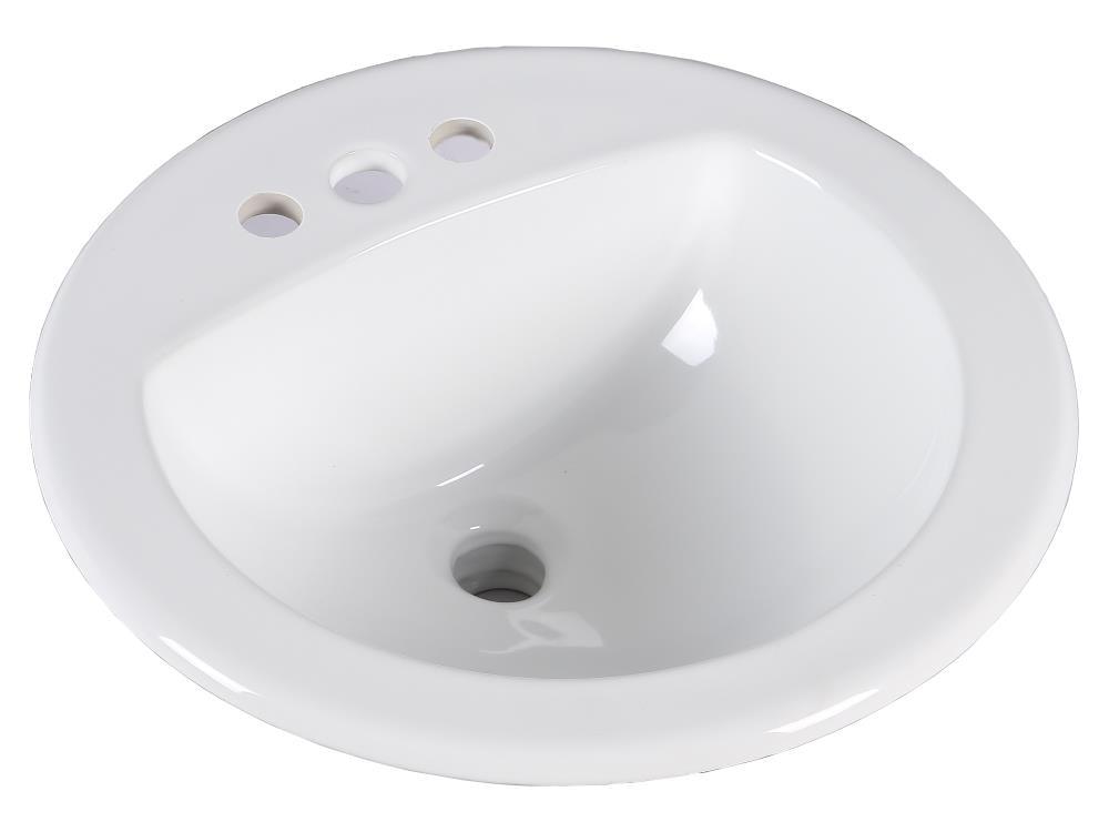 Kingsman Hardware Ceramic 19-in Drop-in Oval Modern White Bathroom Sink