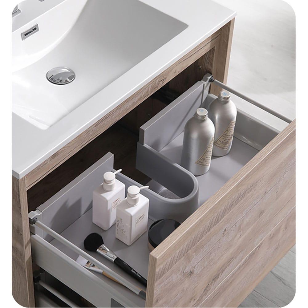 Catania 30" Wall Mount Single Modern Bathroom Cabinet - Cabinet Only (Top and Sink Not Included)