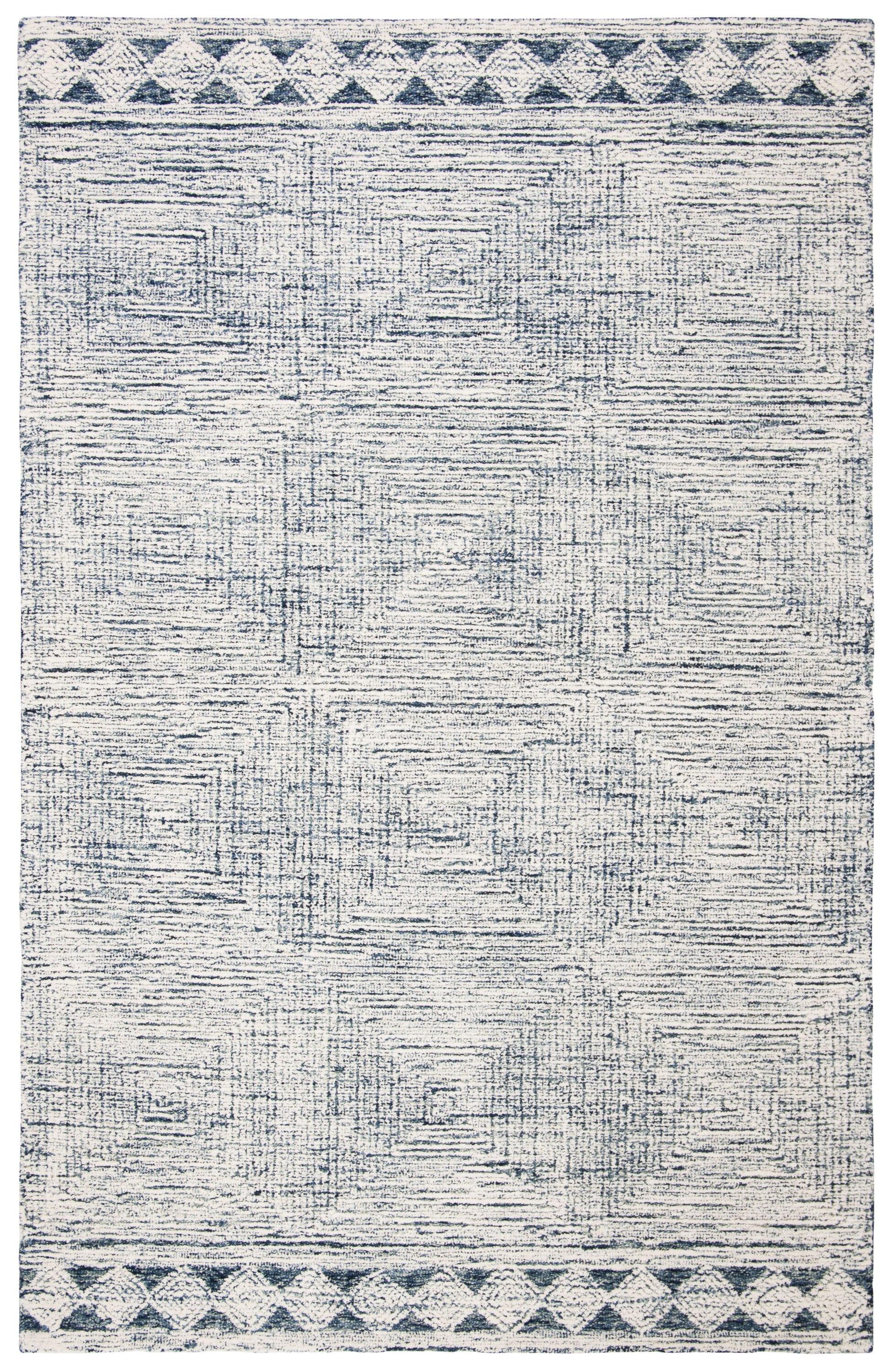 Abstract ABT349 Hand Tufted Area Rug - Ivory/Navy - 8'9"x11'9" - Safavieh.