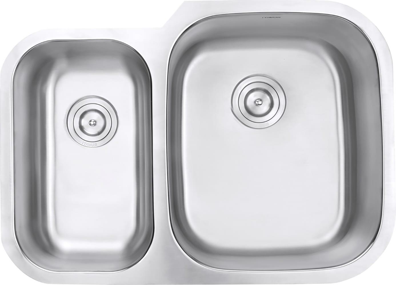 Ruvati 29-inch Undermount 40/60 Double Bowl 16 Gauge Stainless Steel Kitchen Sink