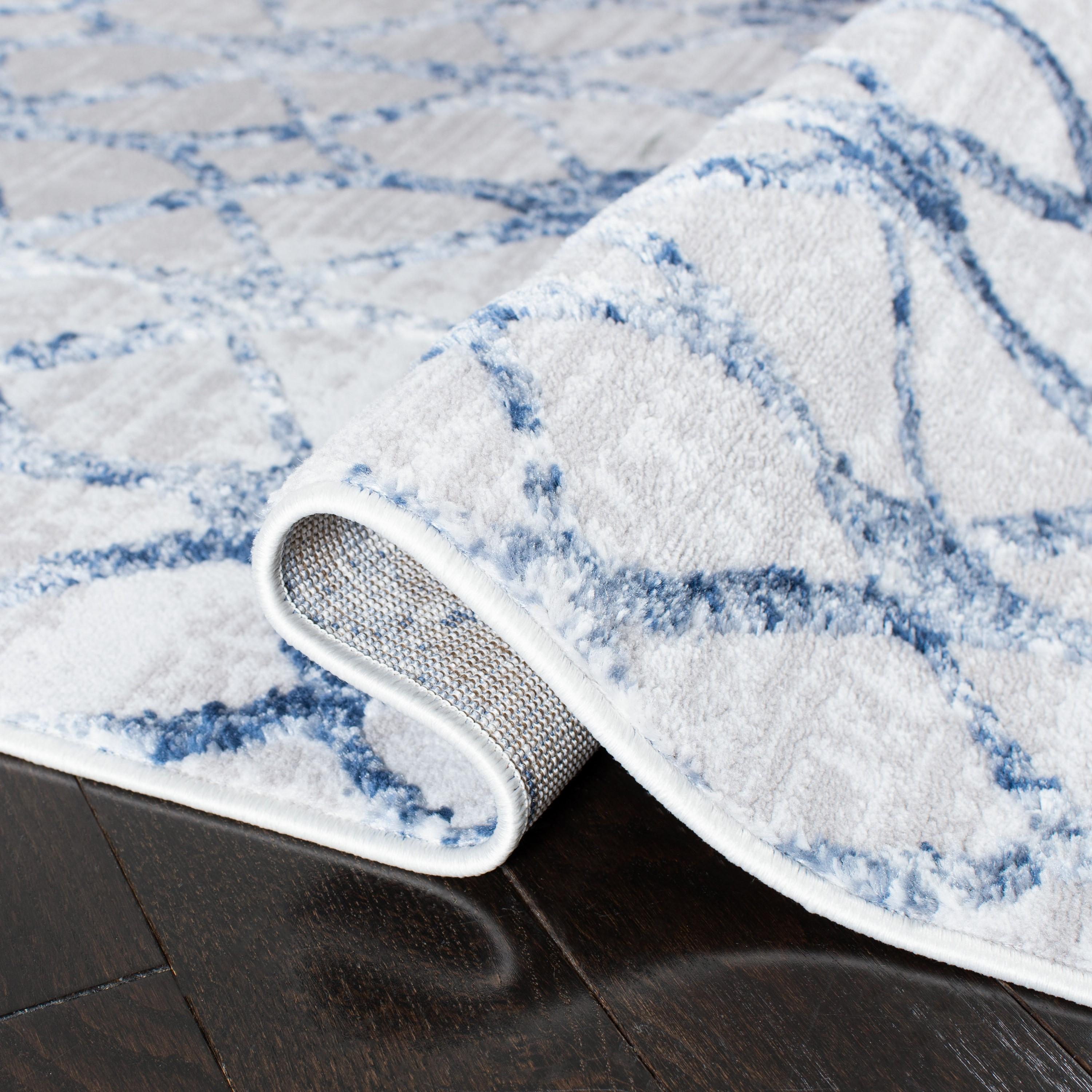 Amelia ALA792 Power Loomed Area Rug - Grey/Navy - 8'x10' - Safavieh.
