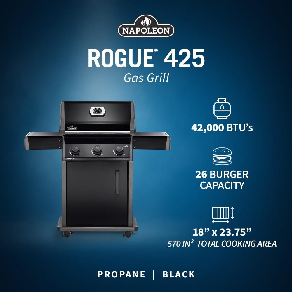 Napoleon Rogue SE Gas Grill with Infrared Rear and Side Burners, Stainless Steel