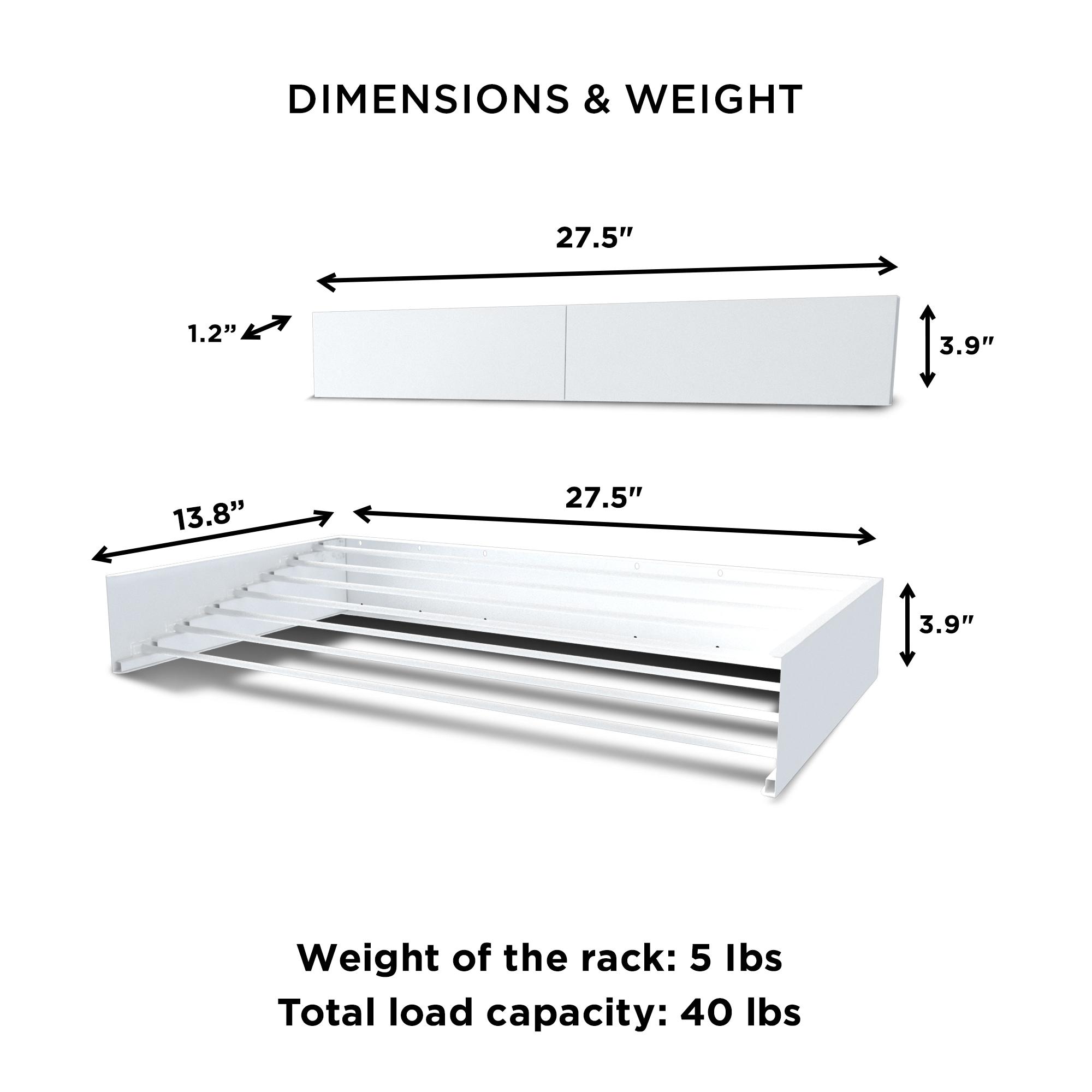 Step Up Products 27.5 in. Retractable Laundry Drying Rack; White