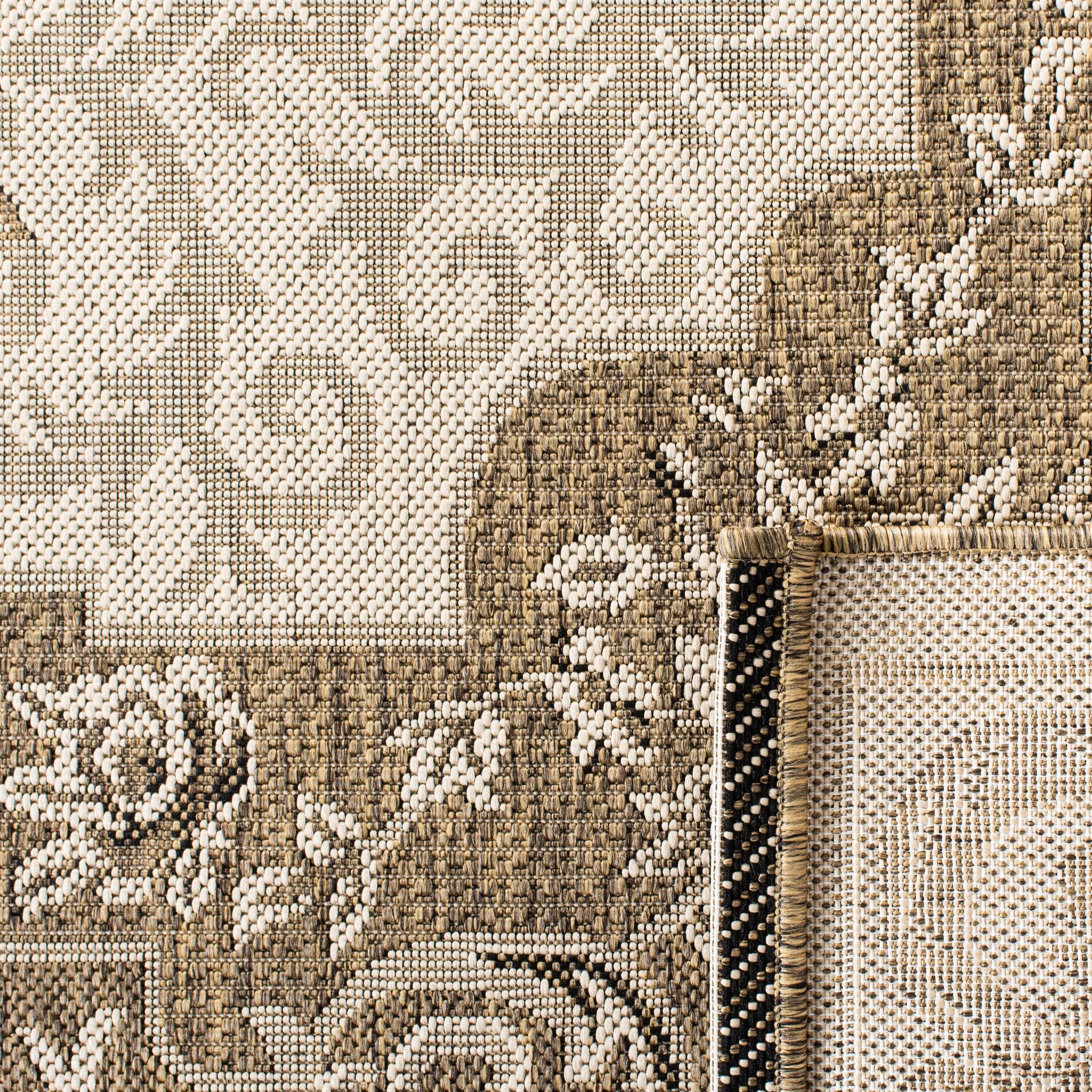Courtyard CY7208 Power Loomed Indoor/Outdoor Runner Rug - Creme/Brown - 2'3"x10' - Safavieh.
