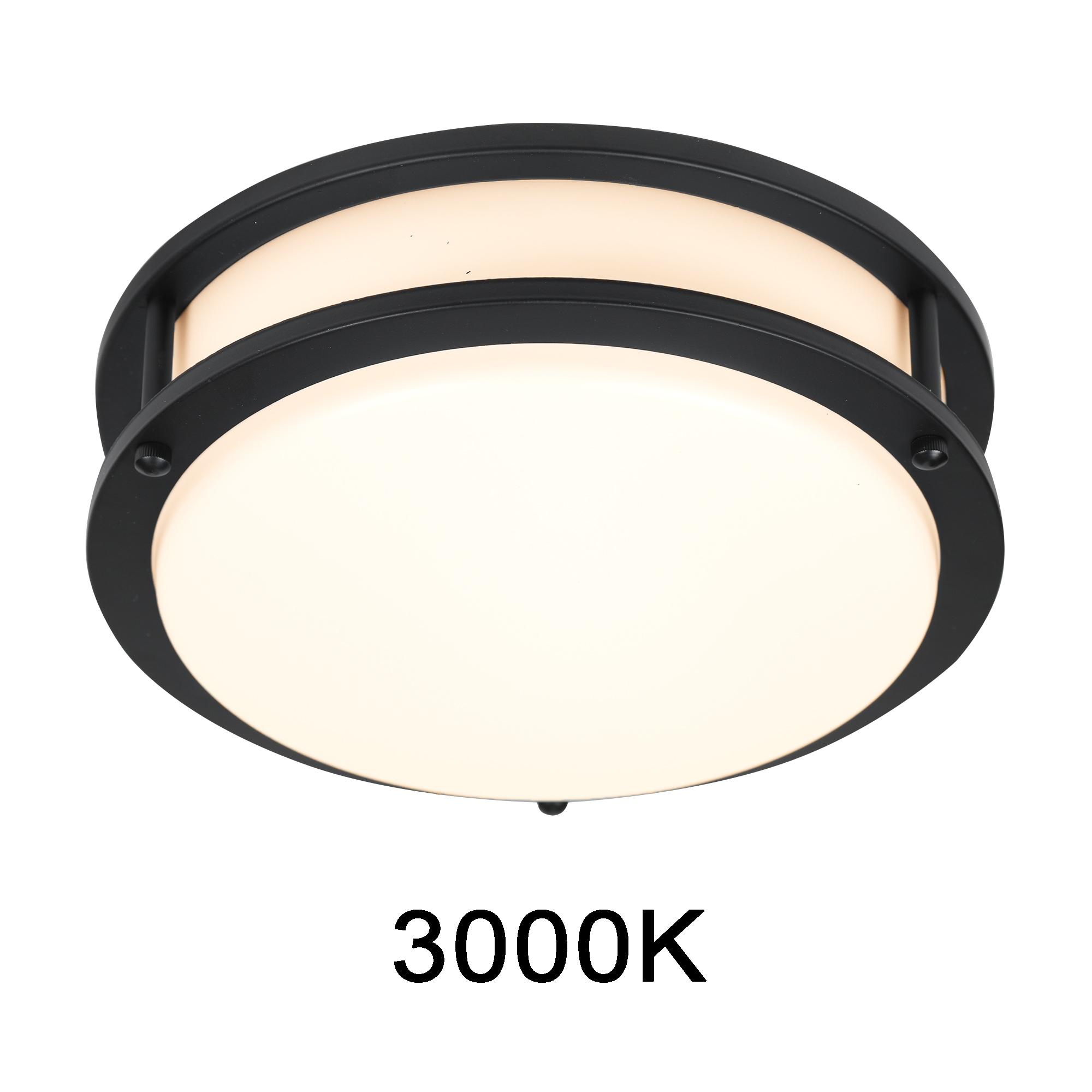 DESIGNERS FOUNTAIN Flush Mount Ceiling Light, 10 Inch Round LED DC Lighting Fixture Kitchen, Bedroom, Bathroom, and Hallway, Dimmable, 1150 Lumens, 3000K/4000K/5000K, Matte Black, EV1410C3C-43