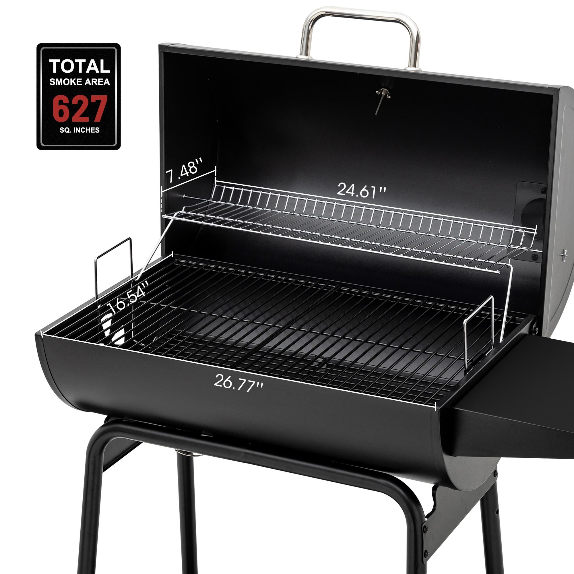 Royal Gourmet 30" Barrel Charcoal Grill with Side Shelf