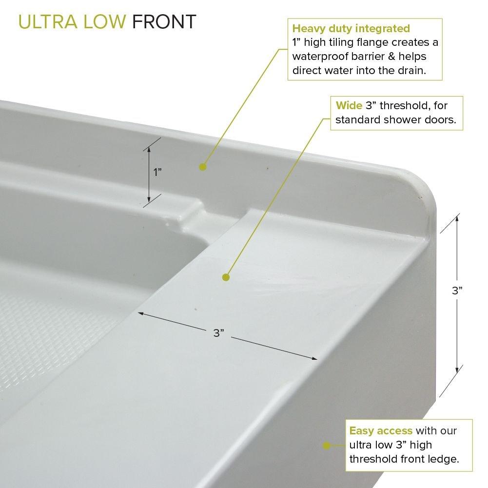 Gray 60-Inch Transtone Single Threshold Shower Base