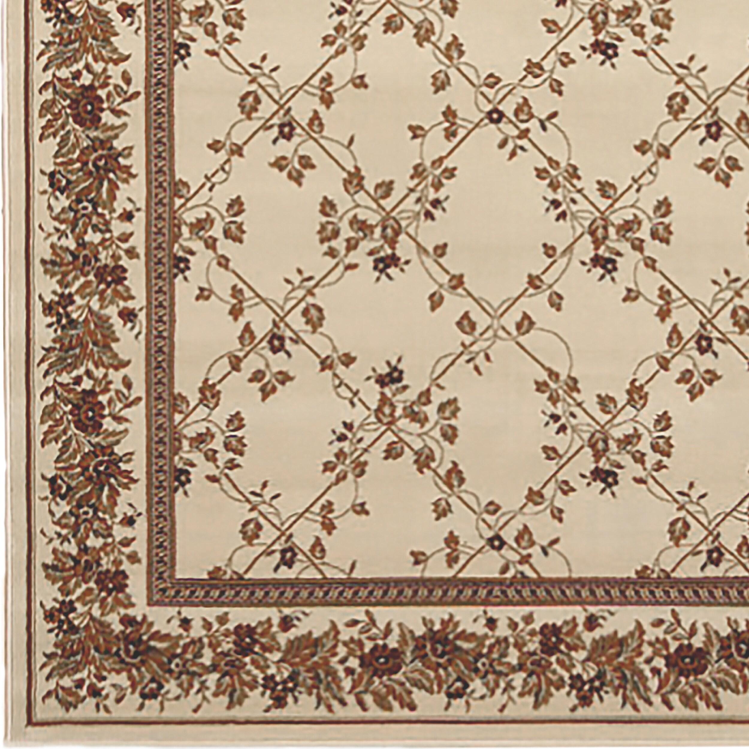 Radici Usa Noble Area Rug 1427 Ivory Floral Country 3' 3" x 5' 4" Rectangle