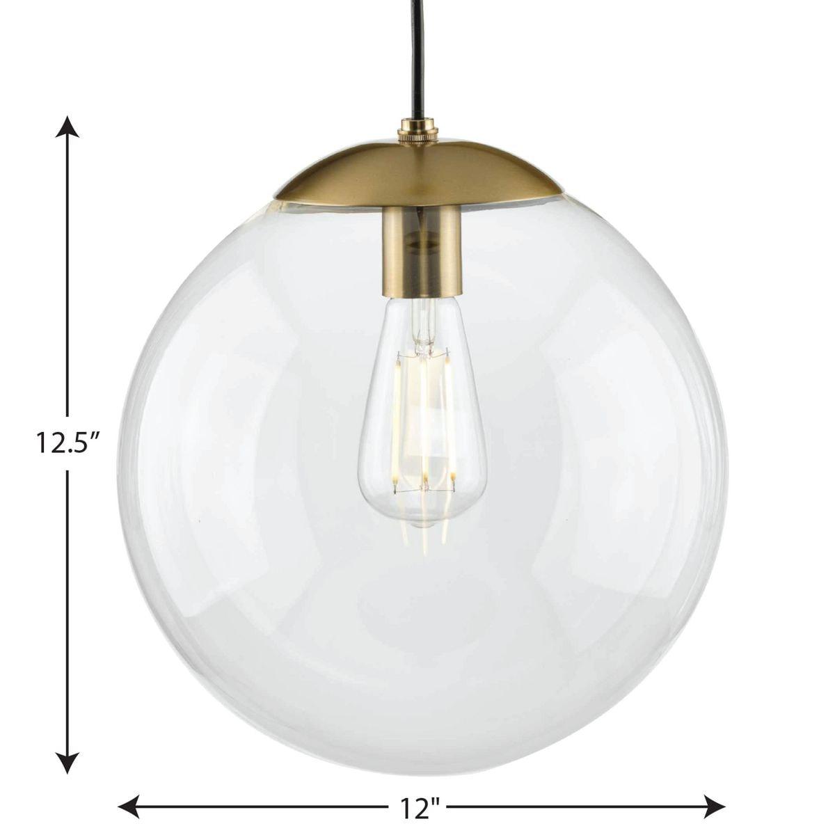 Progress Lighting P500311-109 Atwell - 1 Light Large Pendant   Brushed Bronze Finish with Clear Glass