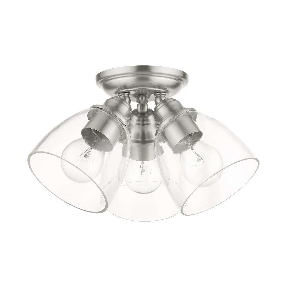 Livex Lighting Montgomery 3 - Light Flush Mount in  Brushed Nickel