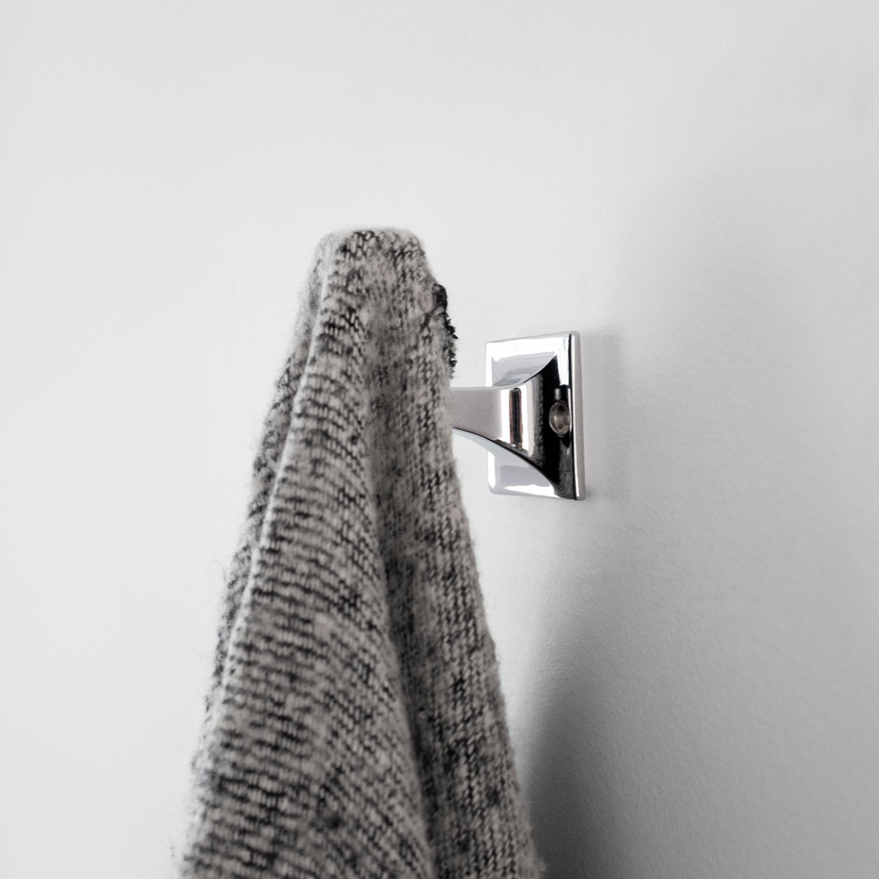 Chrome Metal Single Prong Decorative Wall Hook