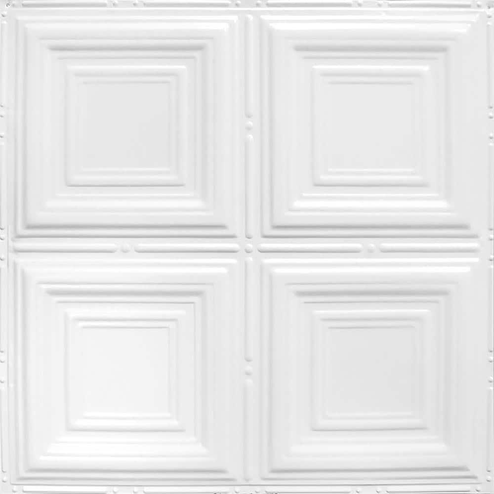 American Tin Ceilings American Tin Cellings Pattern #1 24 x 24 inch Metal Tin Nail-Up Ceiling Tiles (Set of 5) (Covers 20 sq. ft) (Set of 5)