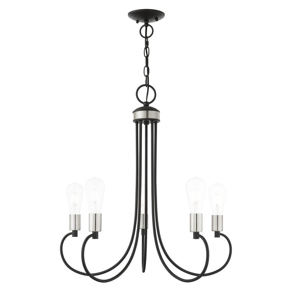 Livex Lighting Bari 5 - Light Chandelier in  Black