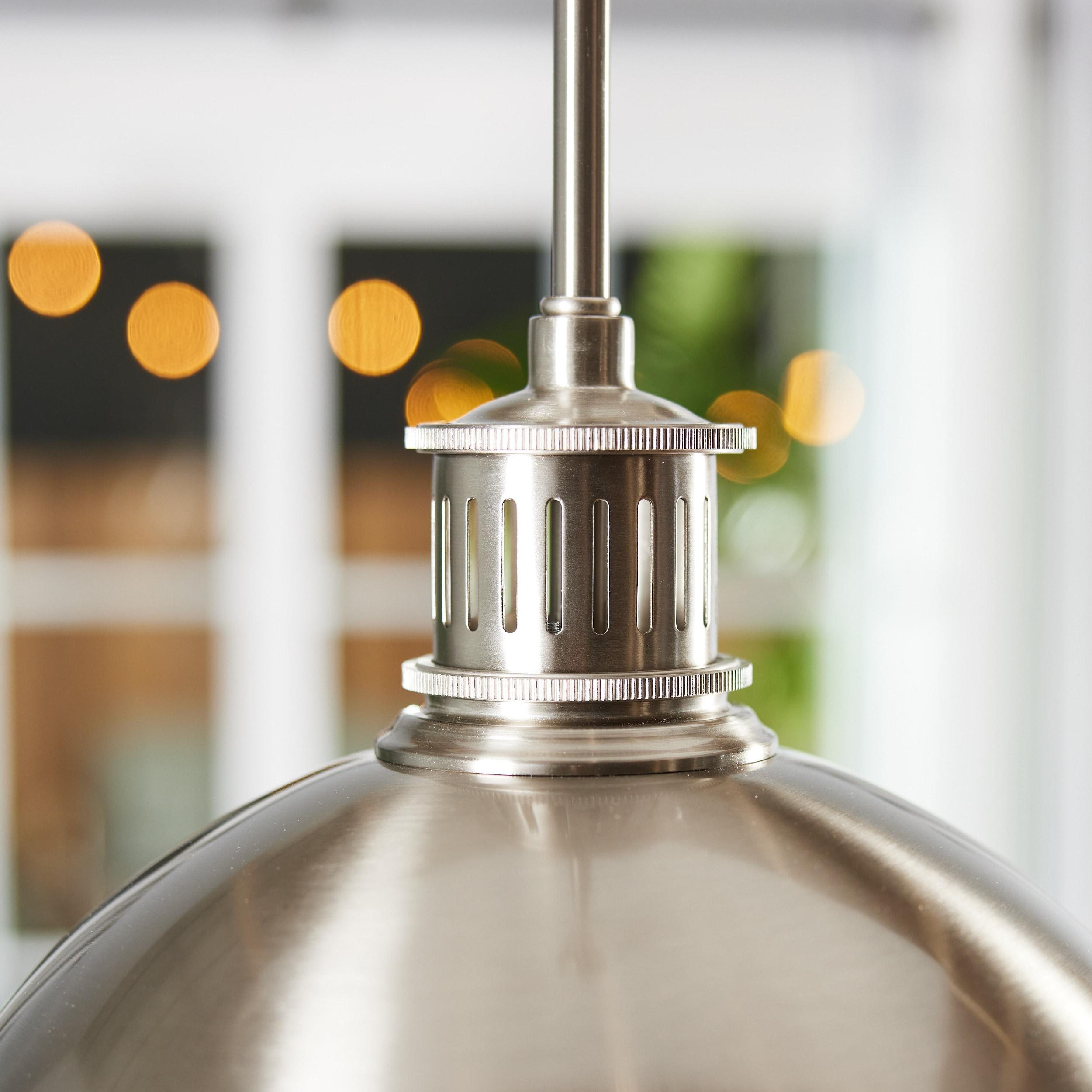 Brushed Nickel 2-Light Pendant with Clear Glass Shade