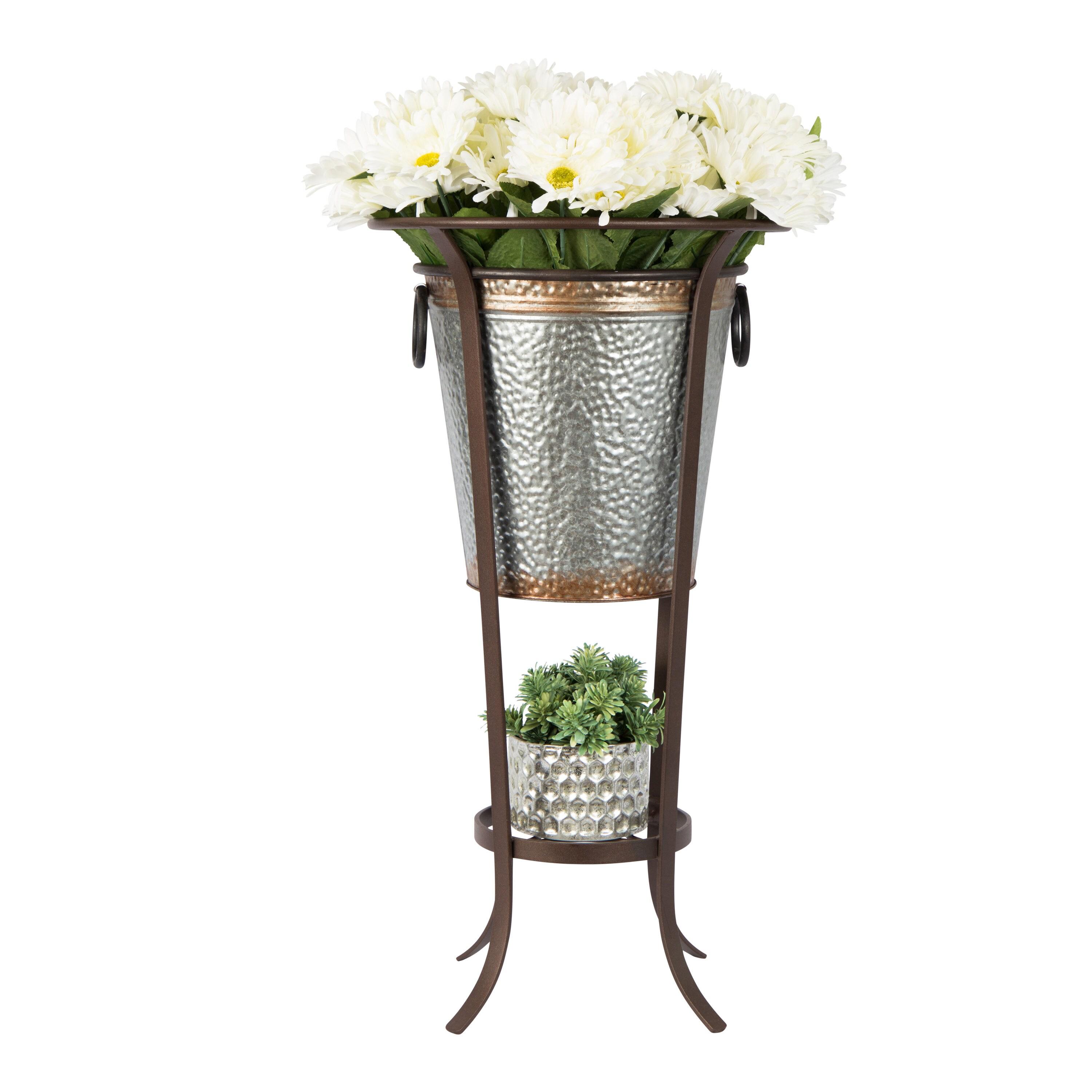 Achla Designs Tulip Plant Stand Without Insert, 28 Inch Tall, Roman Bronze Powder Coat Finish