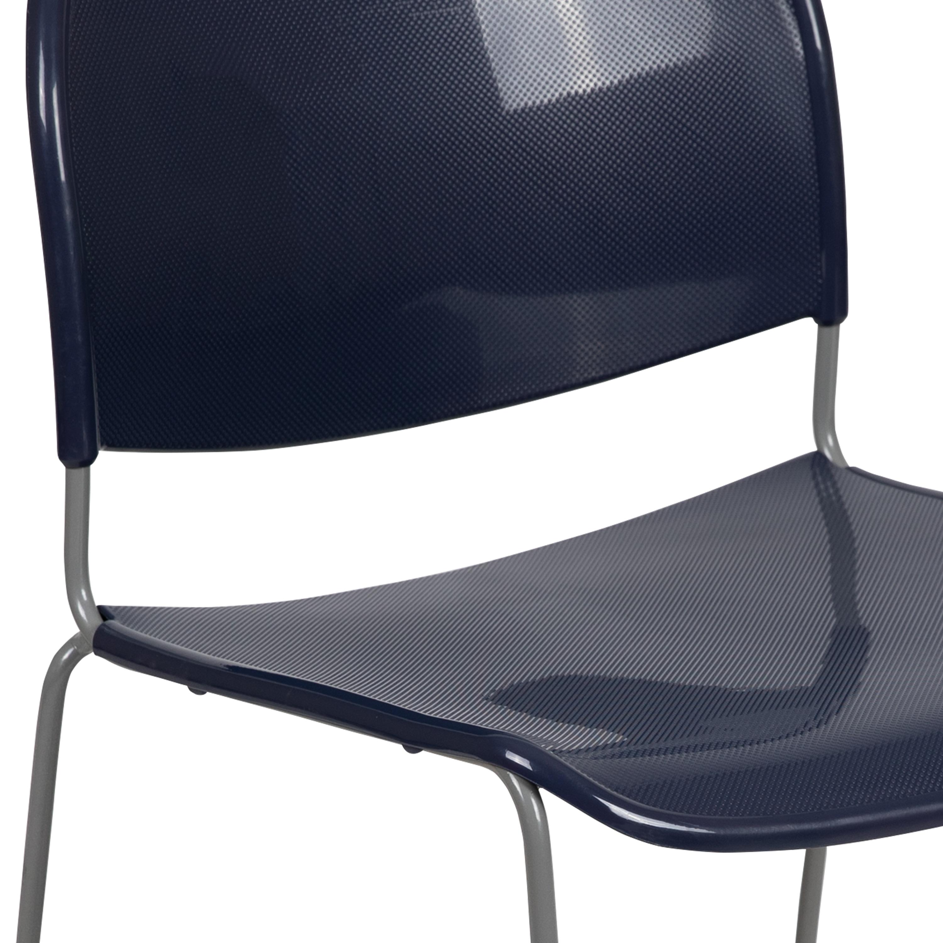 Gaea 880 lb. Capacity Ultra-Compact Stack Chair with Metal Frame (Set of 5)