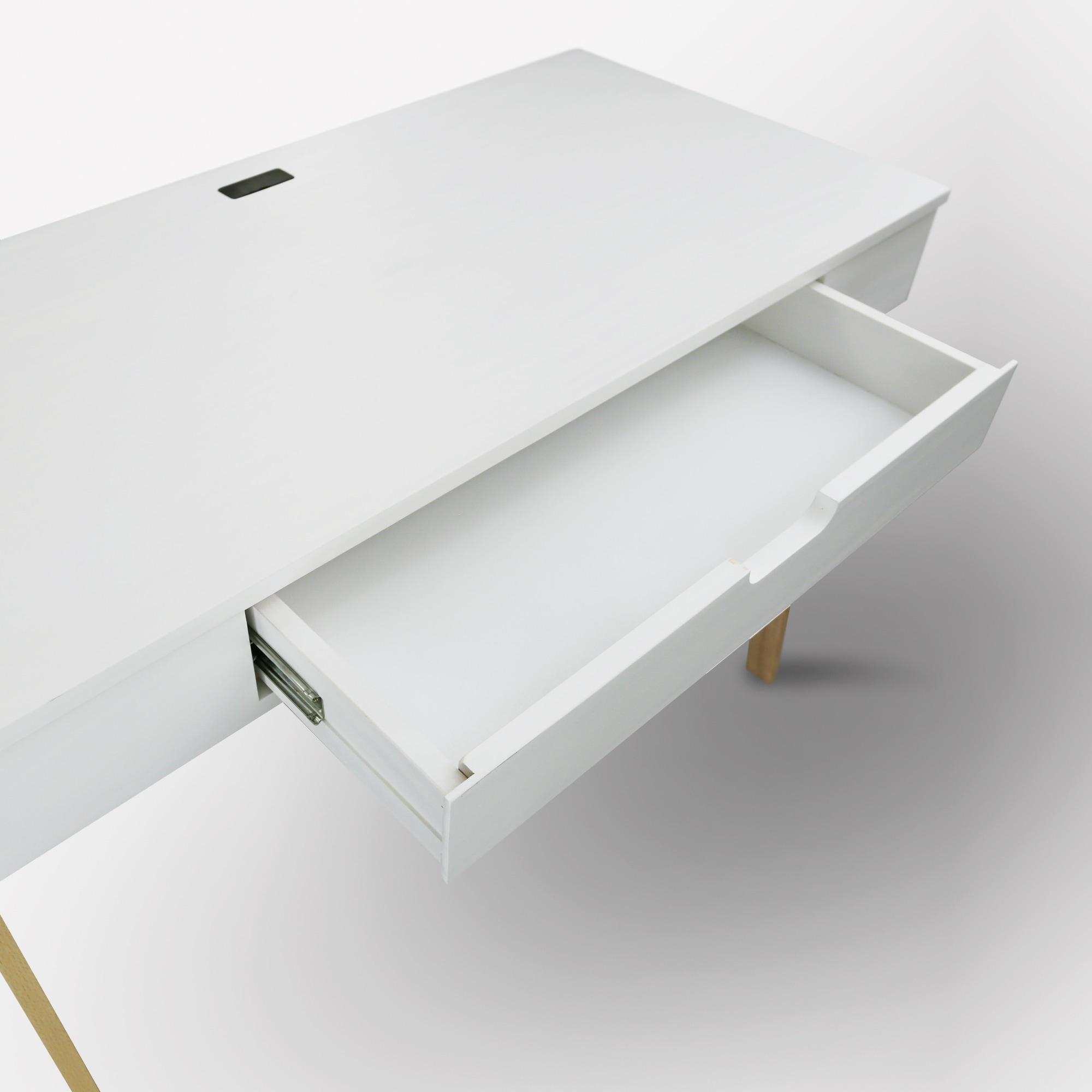 Indoor Furniture Neorustic Smart Desk With Usb Ports - Two-Tone (White,Natural)