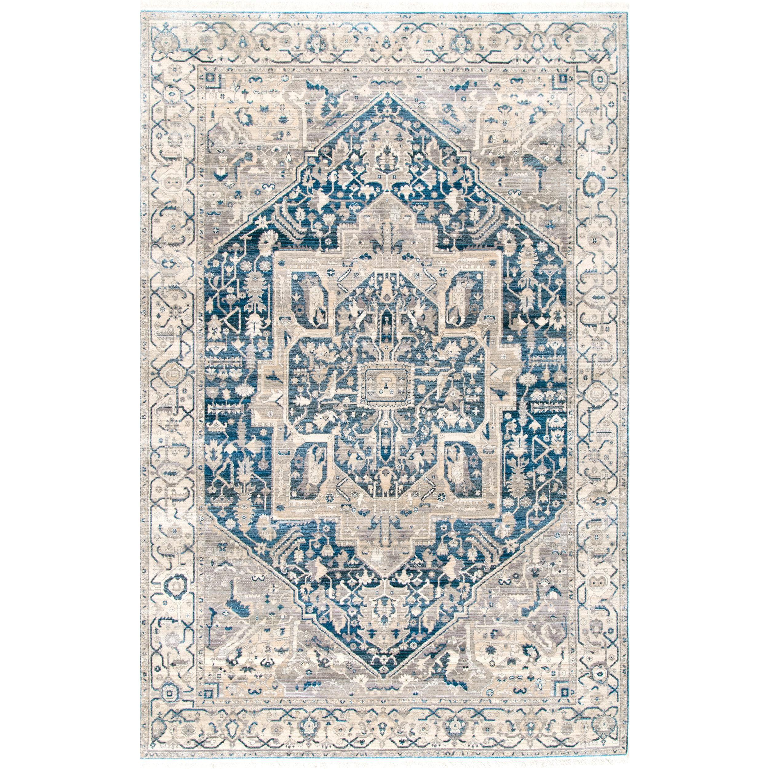 Nuloom Harriet Oriental/Persian 8 Square Indoor Area Rug for Living Room Bedroom Dining Room Kitchen, Grey/Multicolor