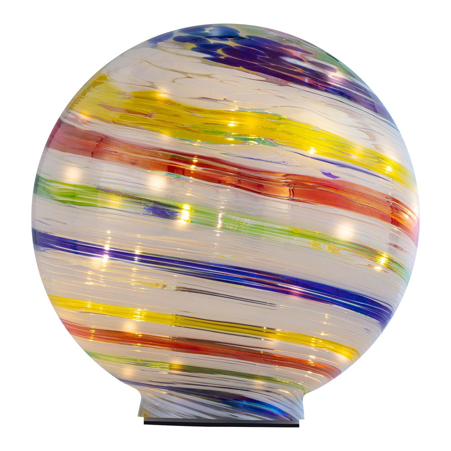 Alpine Corporation 10" Light up Glass Gazing Balls, Multicolor