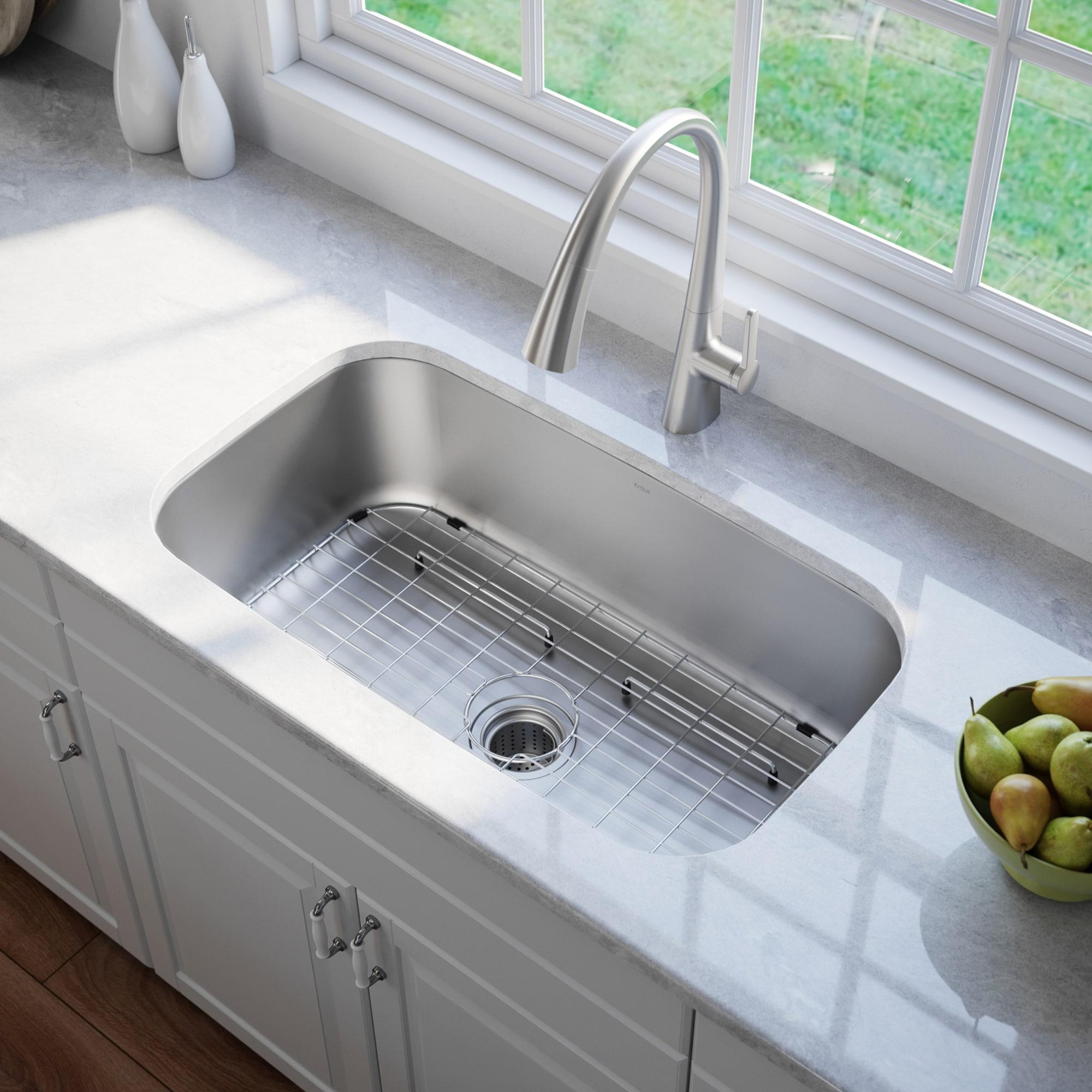 KRAUS Premier 16 Gauge Undermount Single Bowl Stainless Steel Kitchen Sink