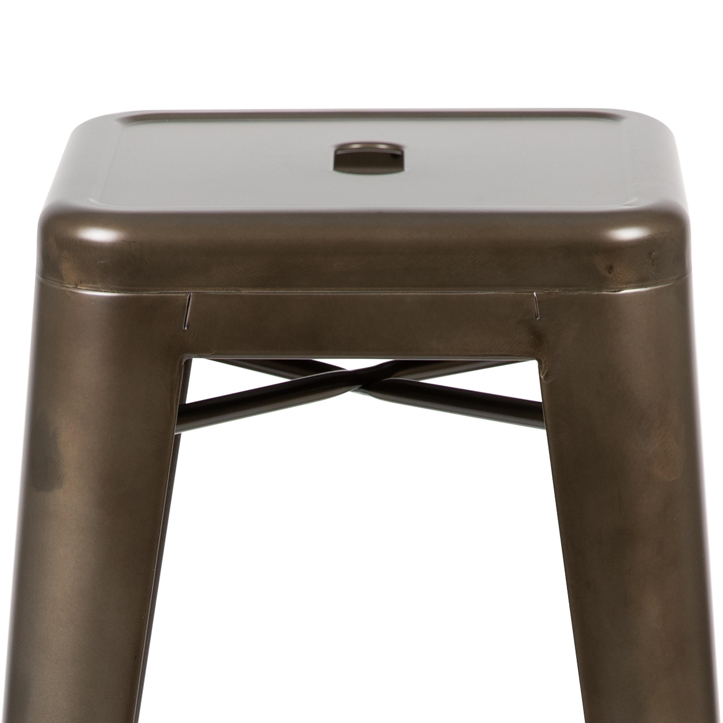 Flash Furniture 30" High Metal Indoor Bar Stool in Gun Metal Gray - Stackable Set of 4
