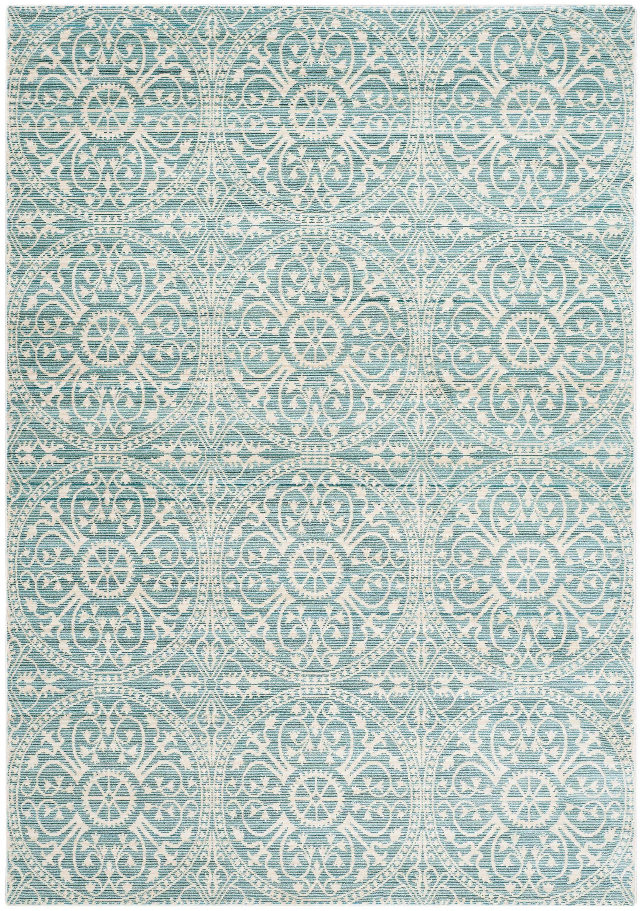 SAFAVIEH Valencia Larry Medallion Polyester Area Rug, Alpine/Cream, 4' x 6'