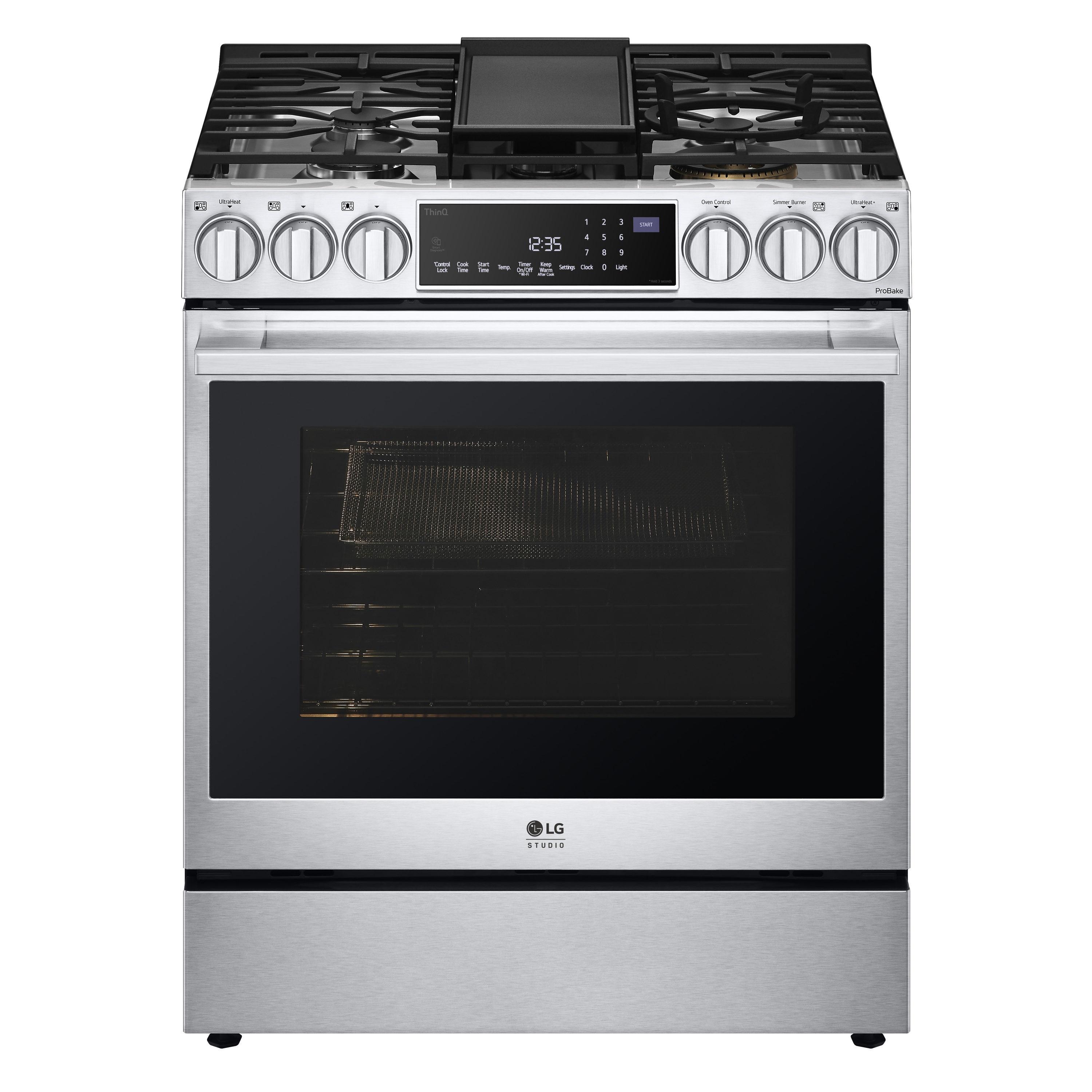 LG Studio LG STUDIO Smart Wi-Fi Dual Fuel Slide-in Range with ProBake Convection® and EasyClean®, 6.3 cu. ft. LSDS6338F