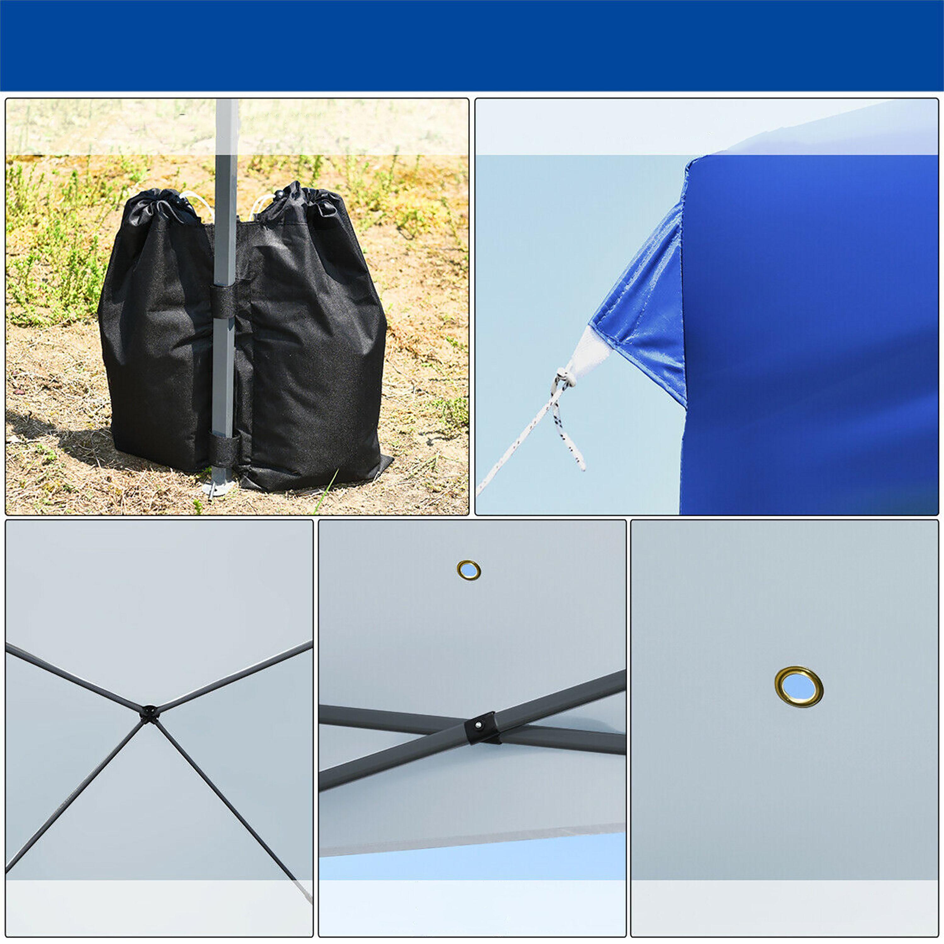 Costway 8x8 FT Pop up Canopy Tent Shelter Wheeled Carry Bag 4 Canopy Sand Bag Blue
