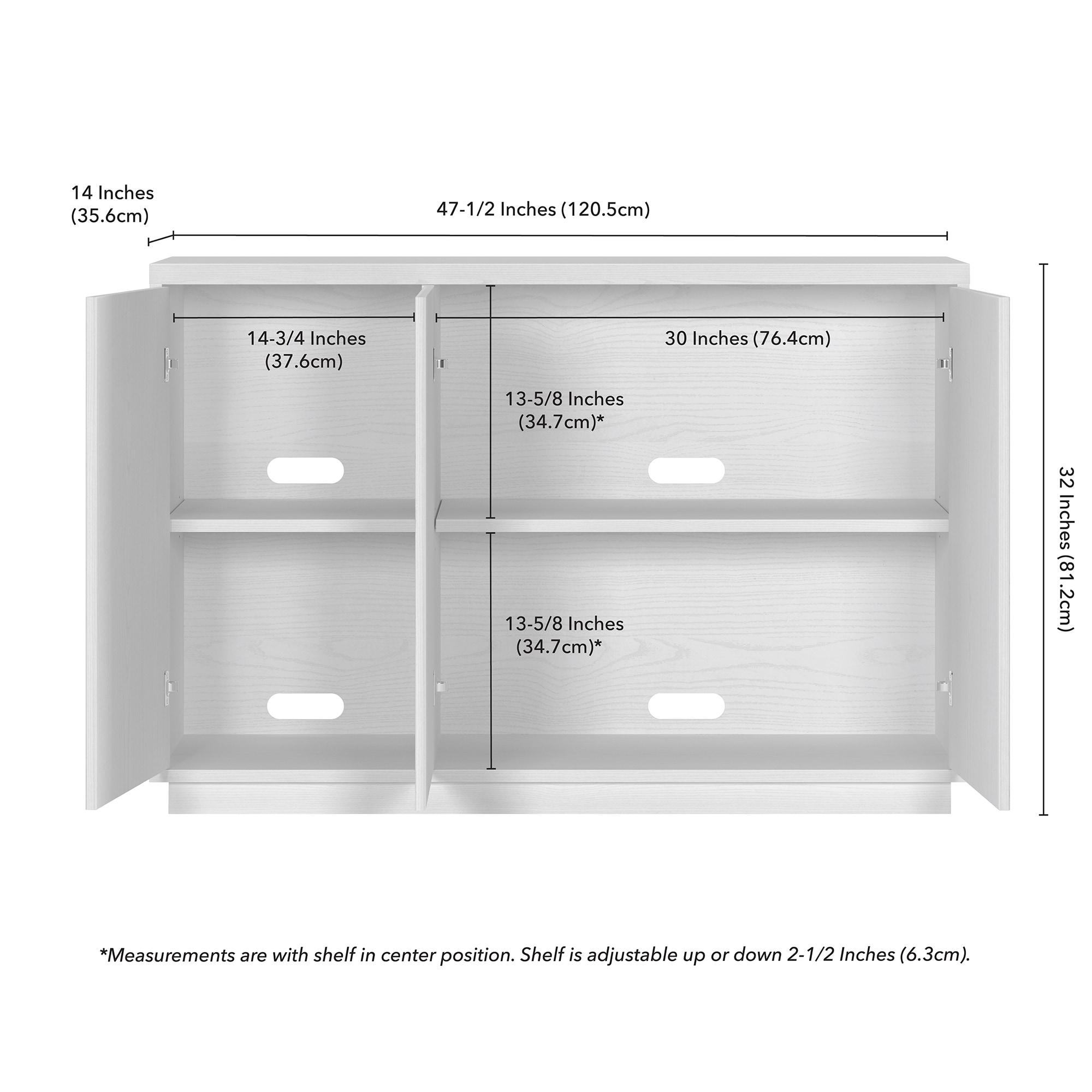 Henn&Hart 47.5" White MDF Buffet Table