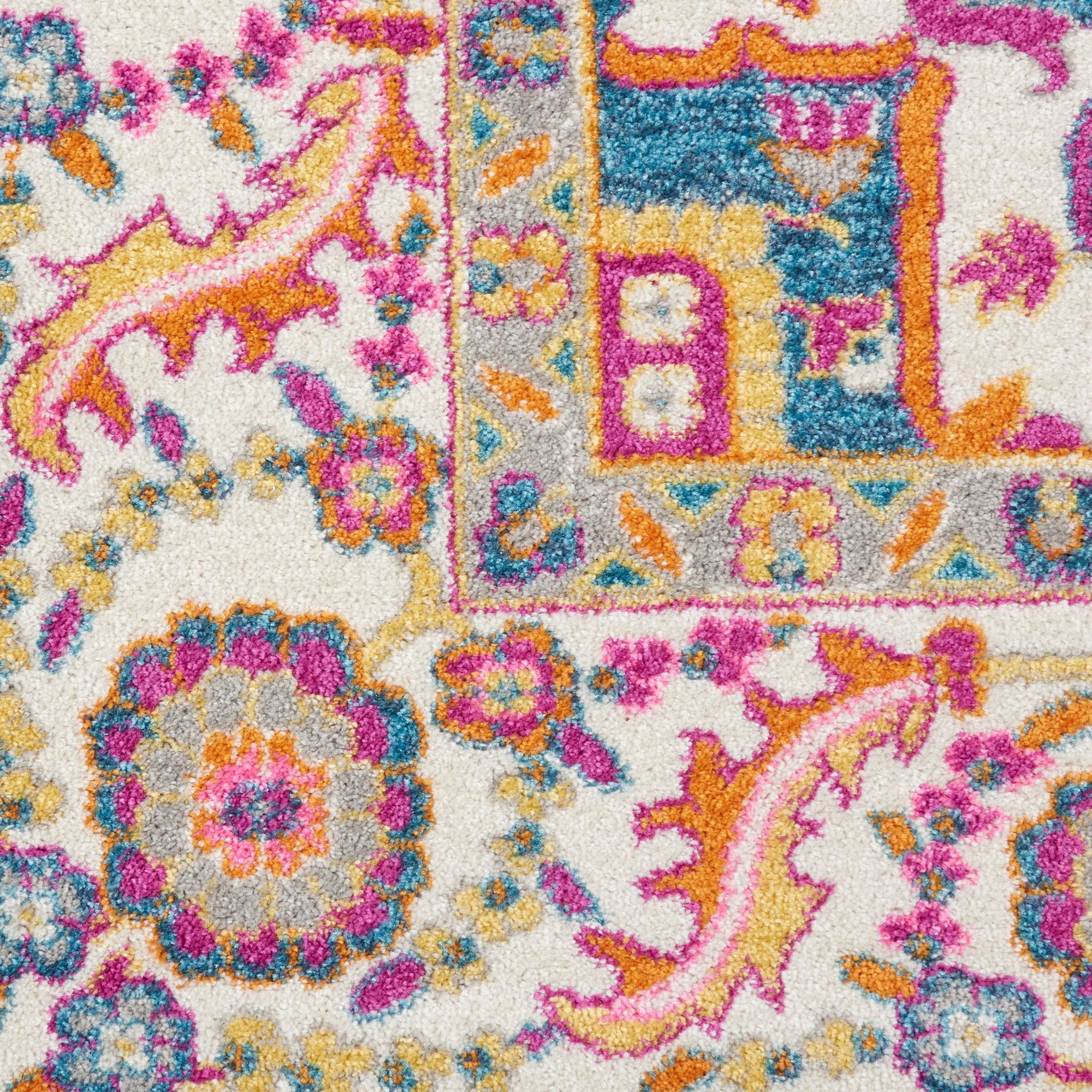 Nourison Passion Colorful Center Medallion Indoor Area Rug Teal Multicolor 6'7" x 9'6"