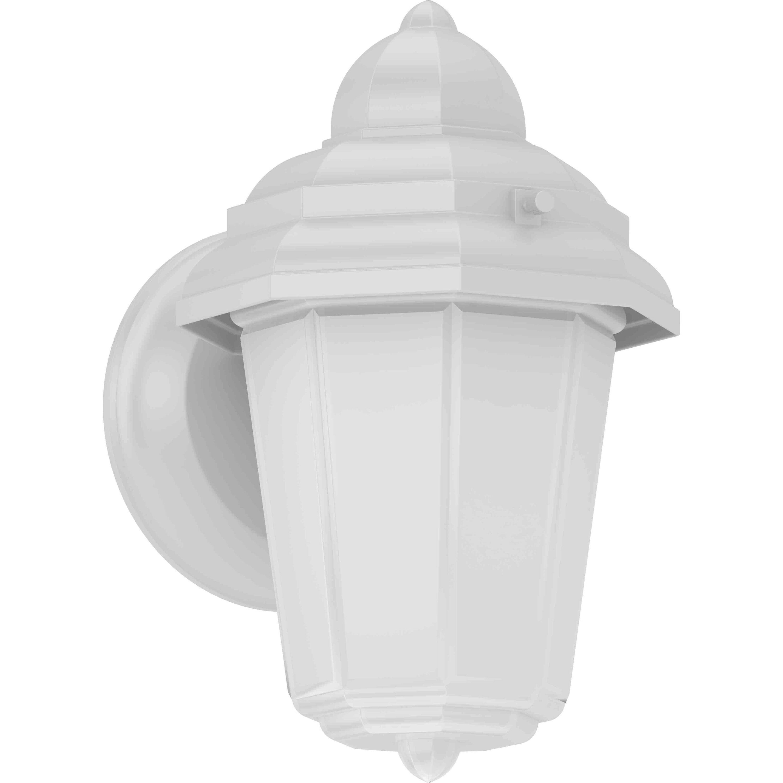 Frosted Glass & Cast Aluminum 8.75" White Outdoor Sconce