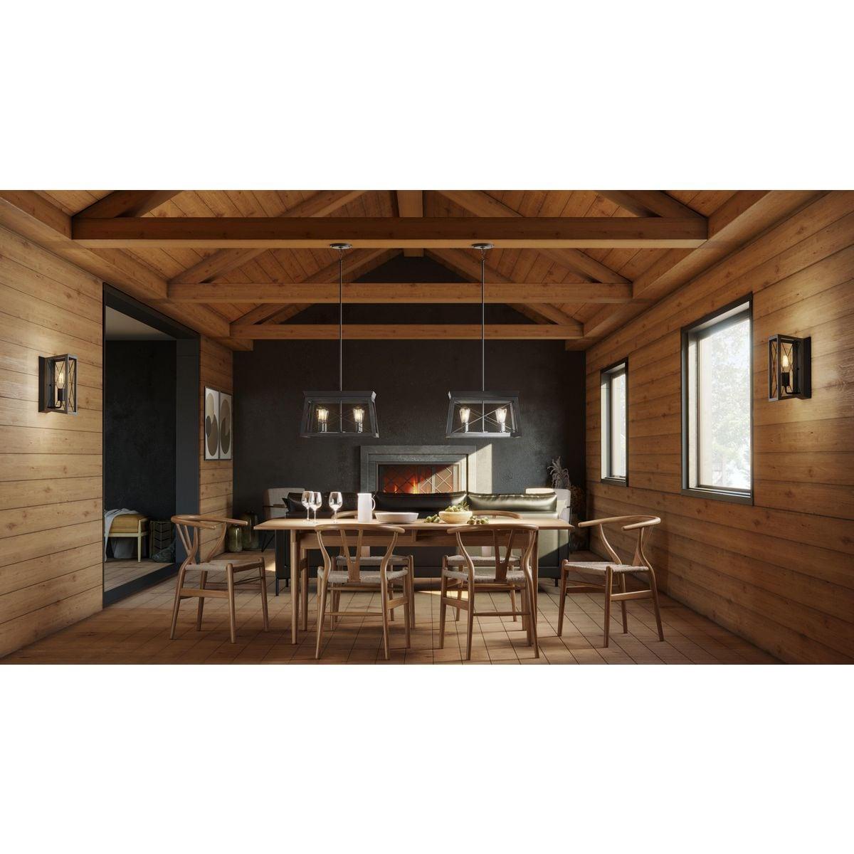 Briarwood Collection One-Light Cerused Black Oak/Black Farmhouse Wall Sconce Light