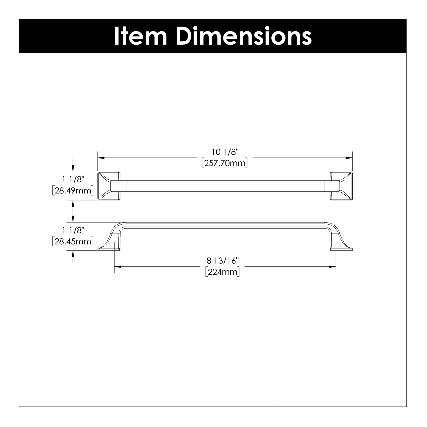 Forge Kitchen Cabinet Handles, Solid Core Drawer Pulls for Cabinet Doors, 8-13/16" (224mm)