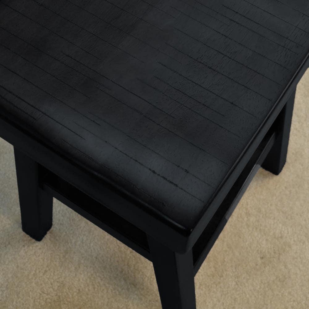HomeRoots 25" Black Solid Wood Backless Counter Height Bar Chair