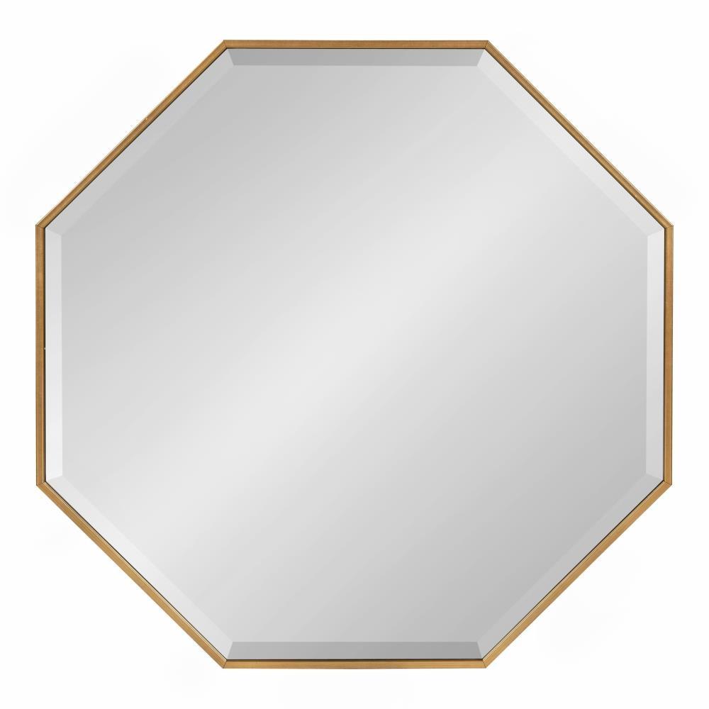 Kate & Laurel All Things Decor 28.7" x 28.7" Rhodes Octagon Wall Mirror Gold : Modern Style, No Assembly Required