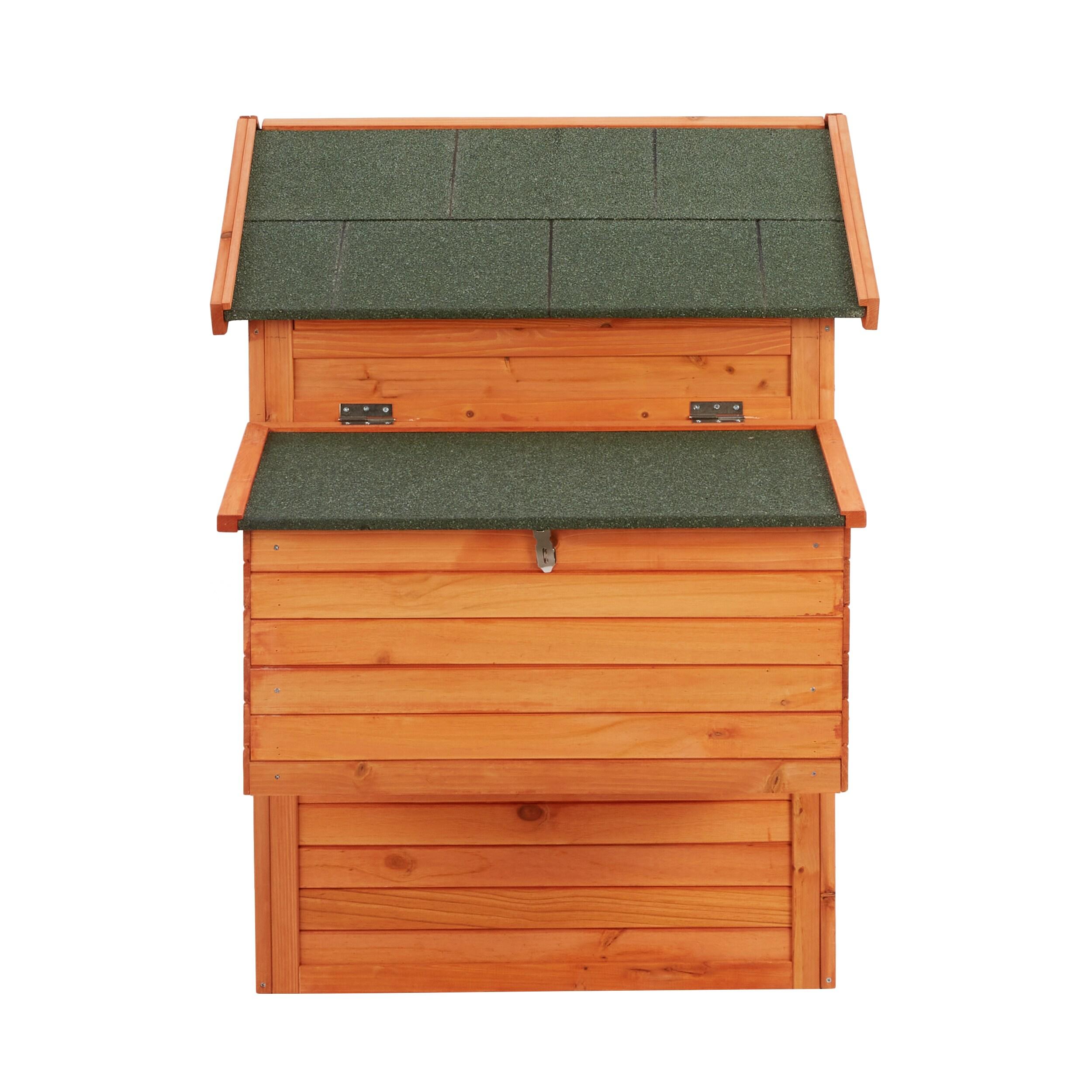 TRIXIE TRIXIE 2-Story Weatherproof Outdoor Chicken Coop, 2 Nesting Boxes, Fits 2 Std Chickens or 4 Bantams