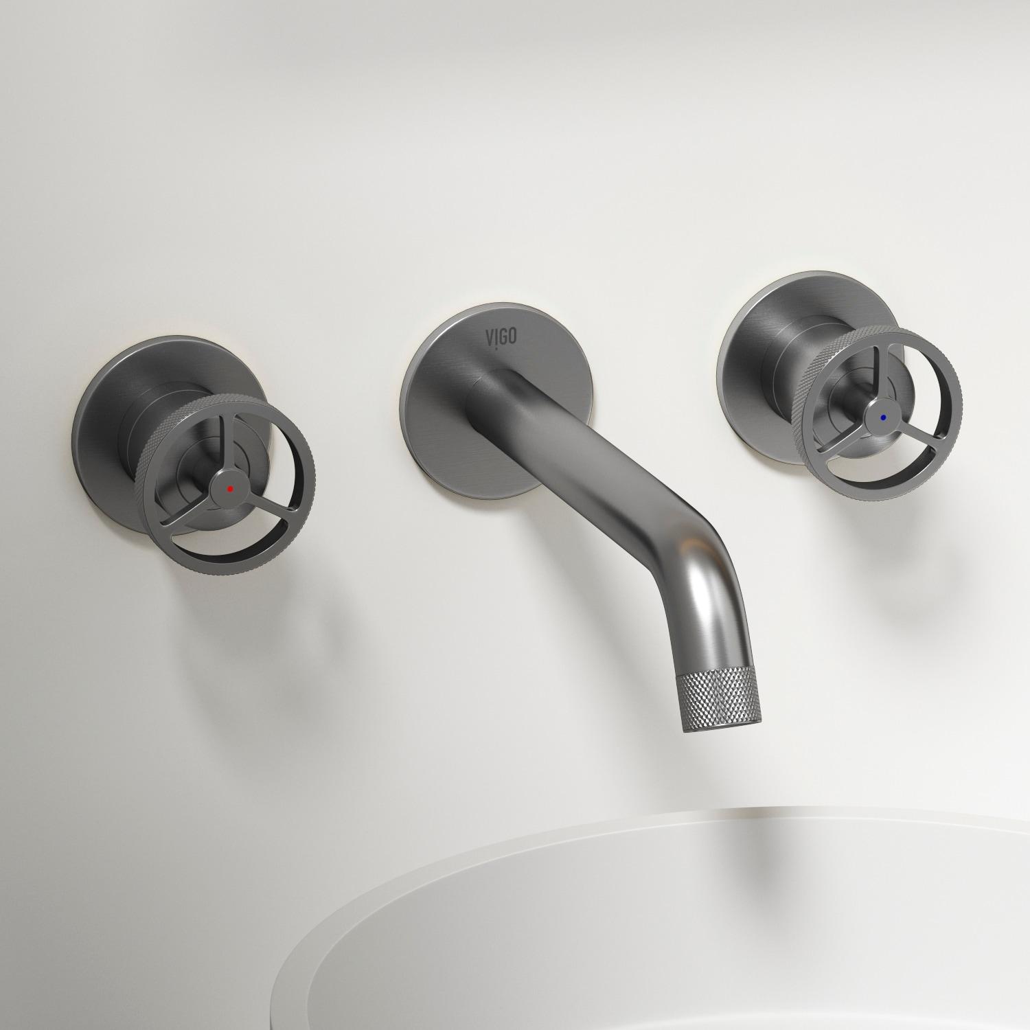 Cass 10" W Two Handle WaterSense Wall Mount Bathroom Faucet