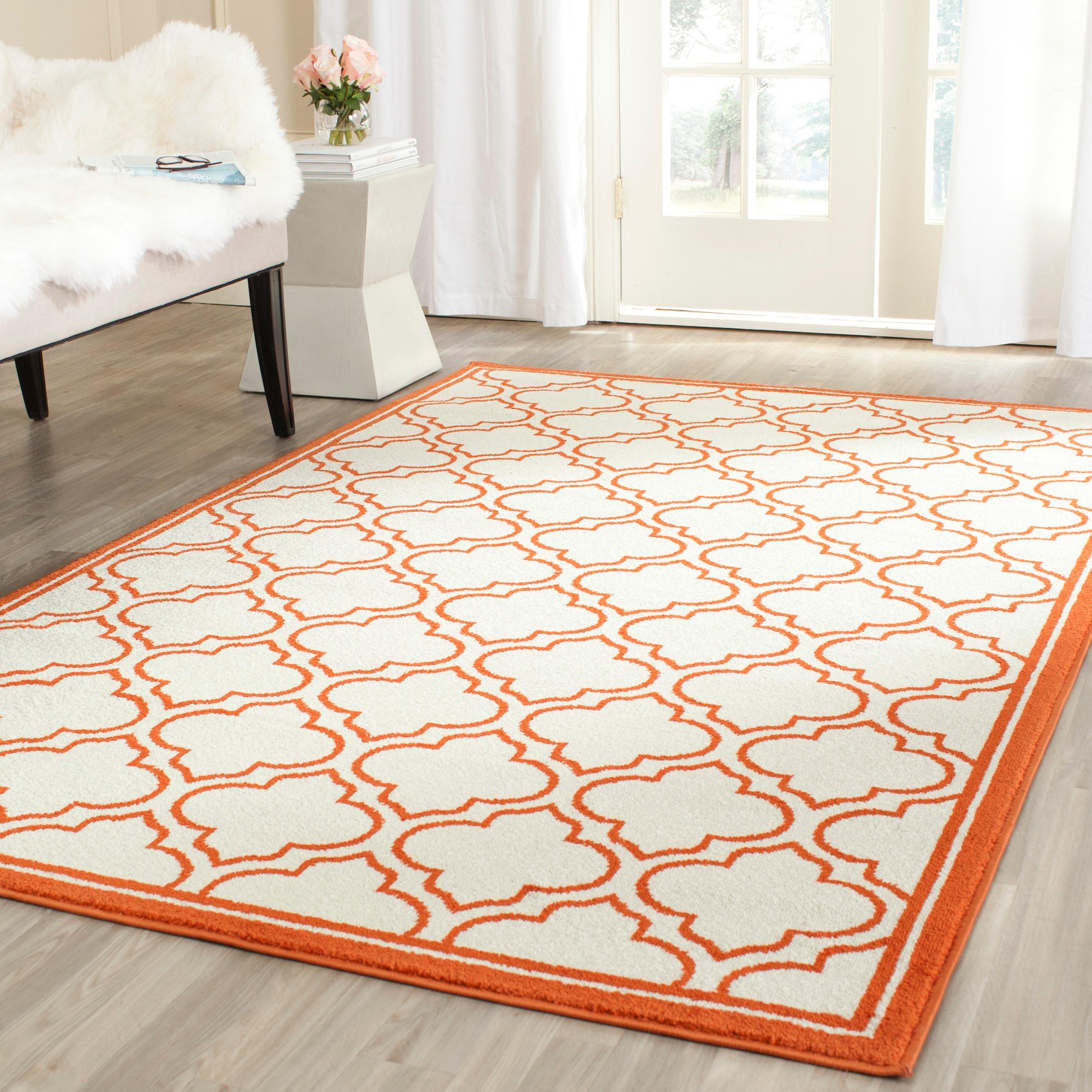 Amherst AMT412 Power Loomed Accent Rug - Ivory/Orange - 2'6"x4' - Safavieh.