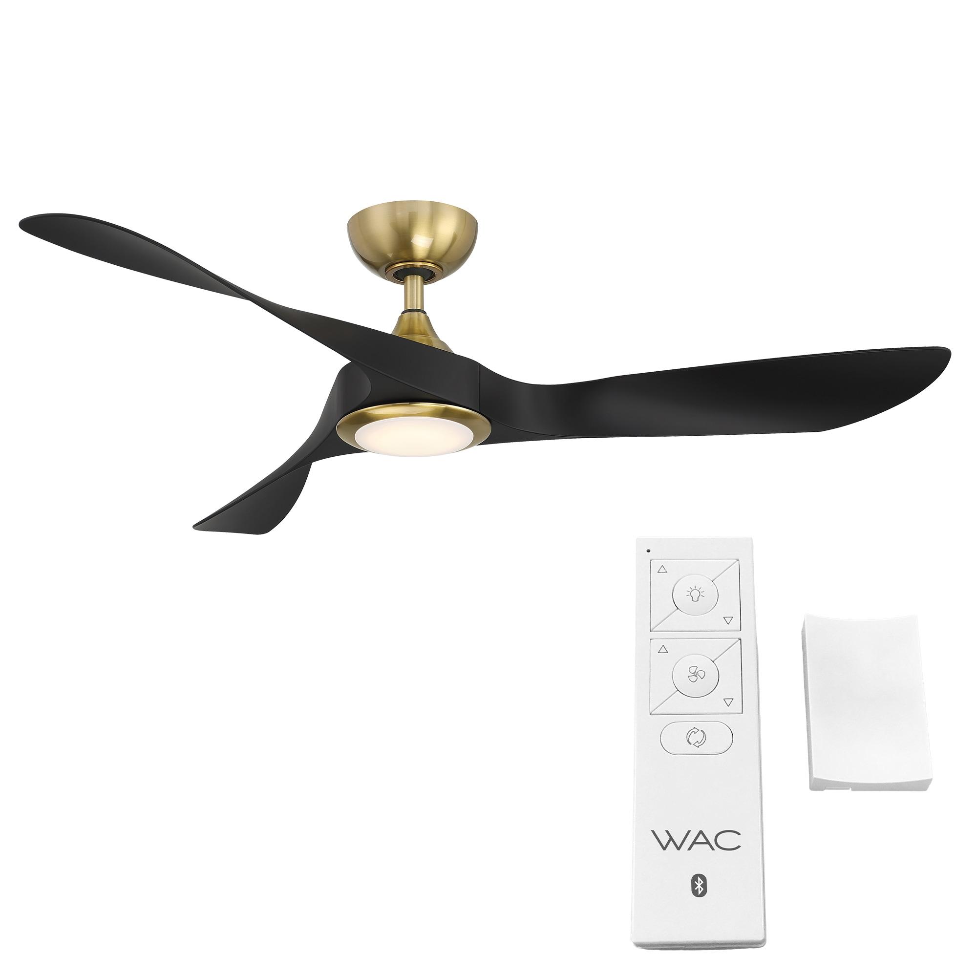54" Swirl 3 - Blade Outdoor LED Smart Propeller Ceiling Fan with Remote Control and Light Kit Included