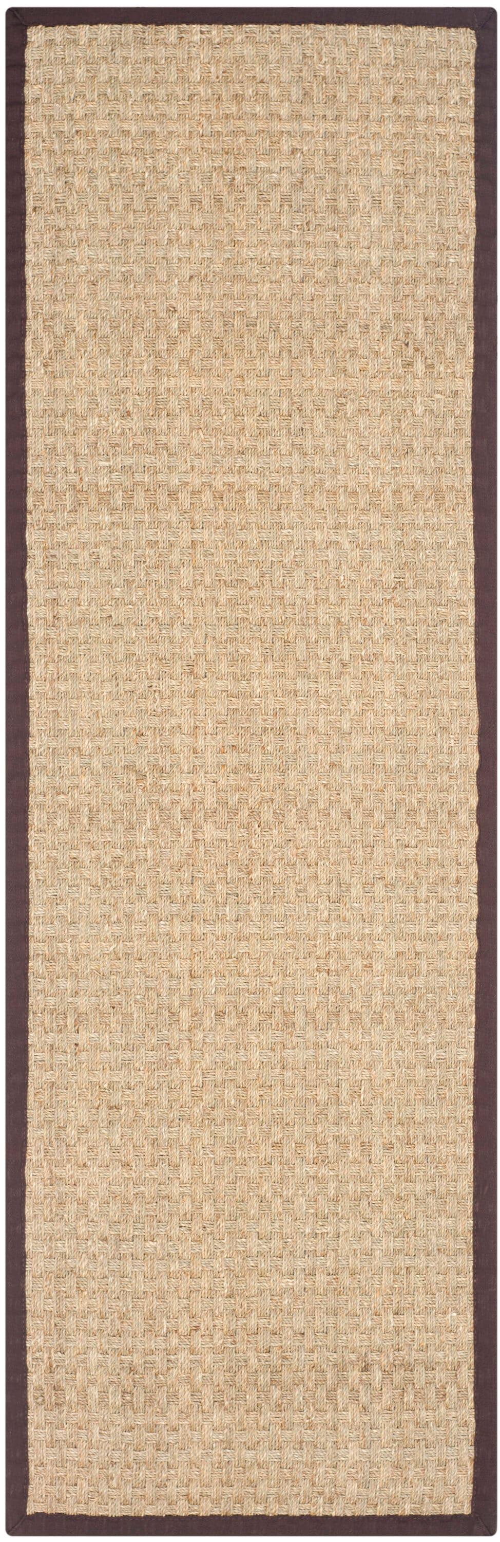 Natural Fiber NF114 Power Loomed Runner Rug - Natural/Dark Brown - 2'6"x10' - Safavieh.