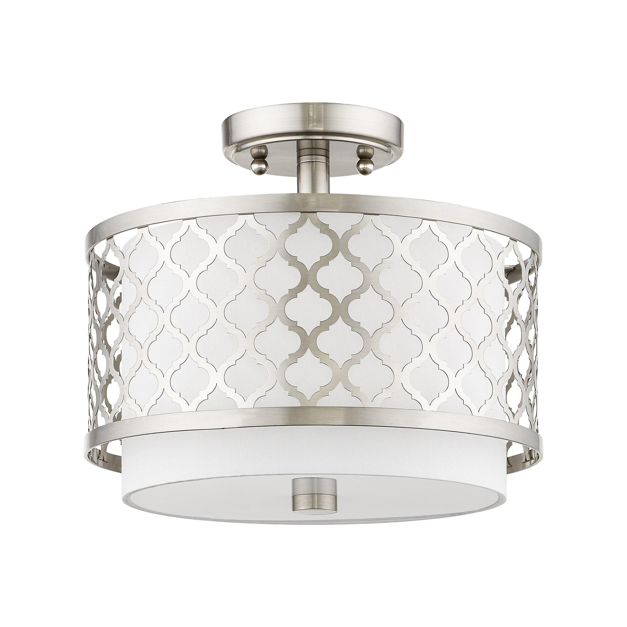 Livex Lighting Arabesque 2 - Light Semi-Flush Mount in  Brushed Nickel