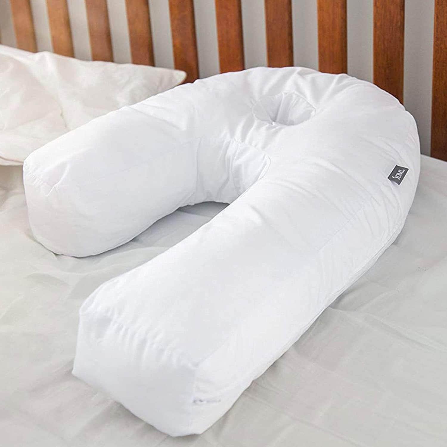 DMI Body Pillow, Side Sleeper Pillow and Pregnancy Pillow with Contoured Support for Neck, Back, Hip, Joint Pain and Sciatica Relief with Removable Washable Cover, Firm, Full Body Pillow